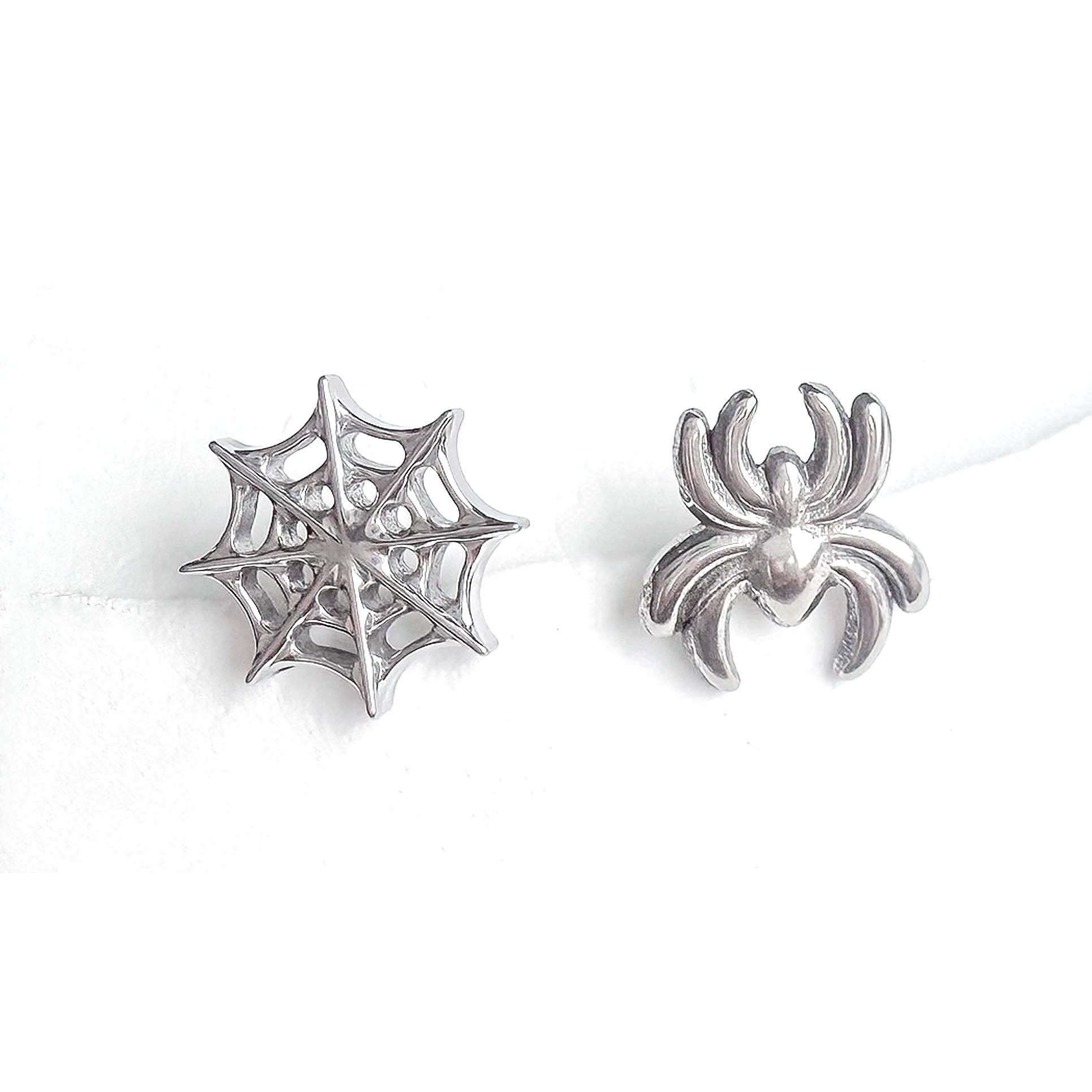 F136 Titanium Spider Web 1 Ear Stud Helix Cartilage Piercing