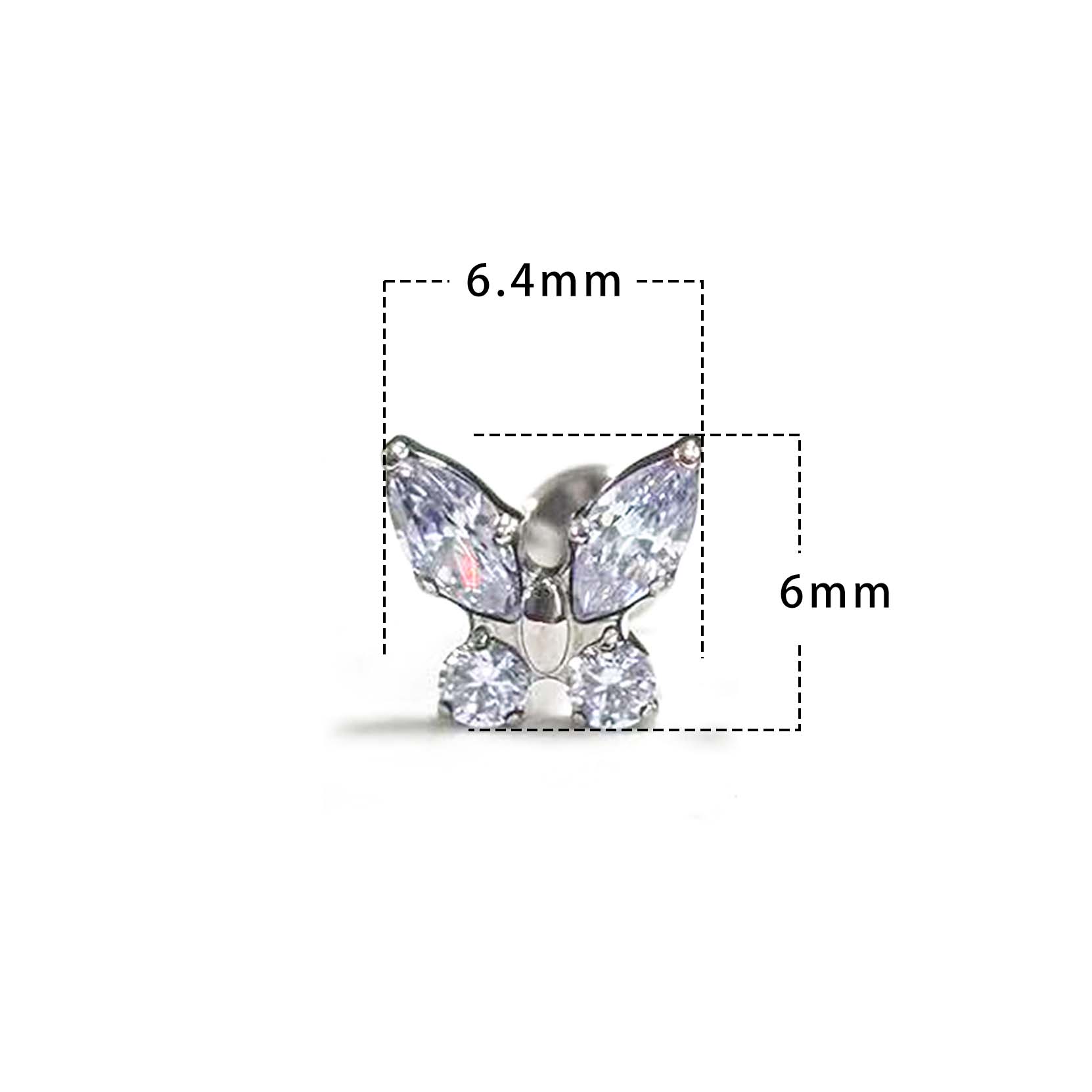 F136 Titanium Marquise Butterfly Ear Stud Helix Cartilage Piercing