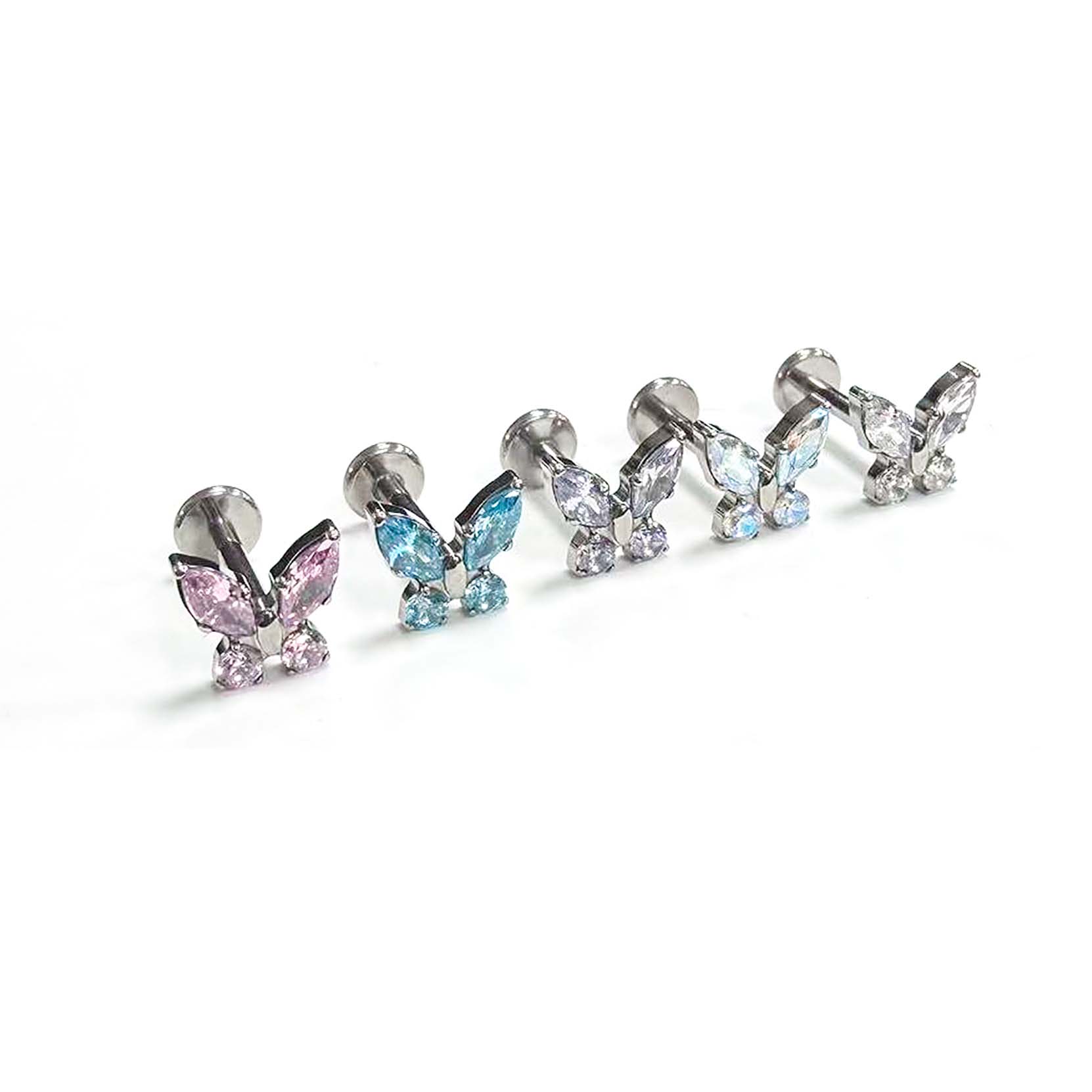 F136 Titanium Marquise Butterfly Ear Stud Helix Cartilage Piercing