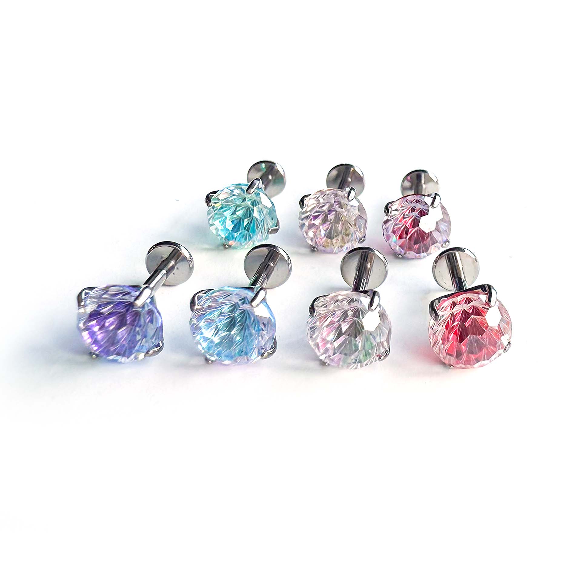 F136 Titanium Gradient Firework Ear Stud Helix Cartilage Piercing