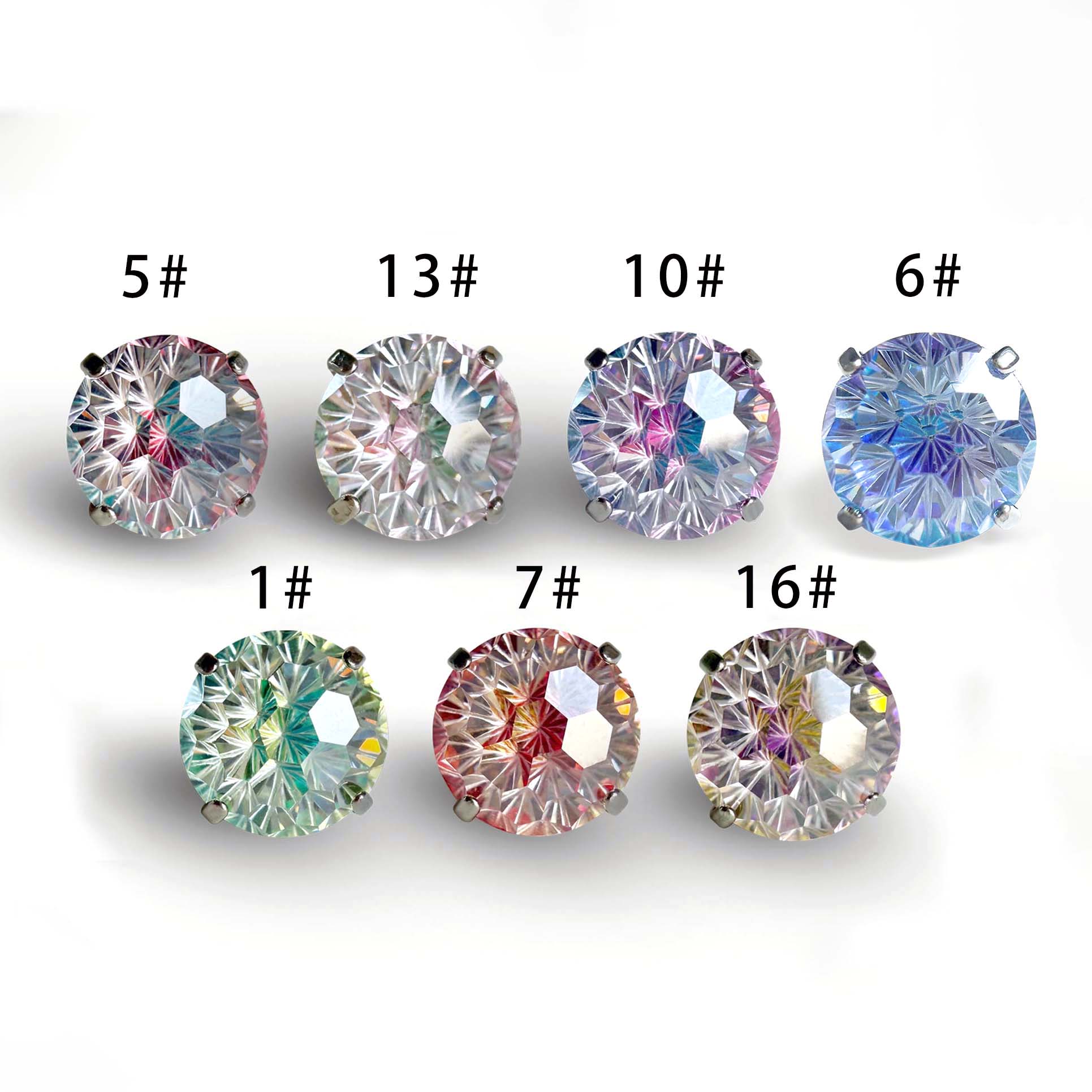 F136 Titanium Gradient Firework Ear Stud Helix Cartilage Piercing
