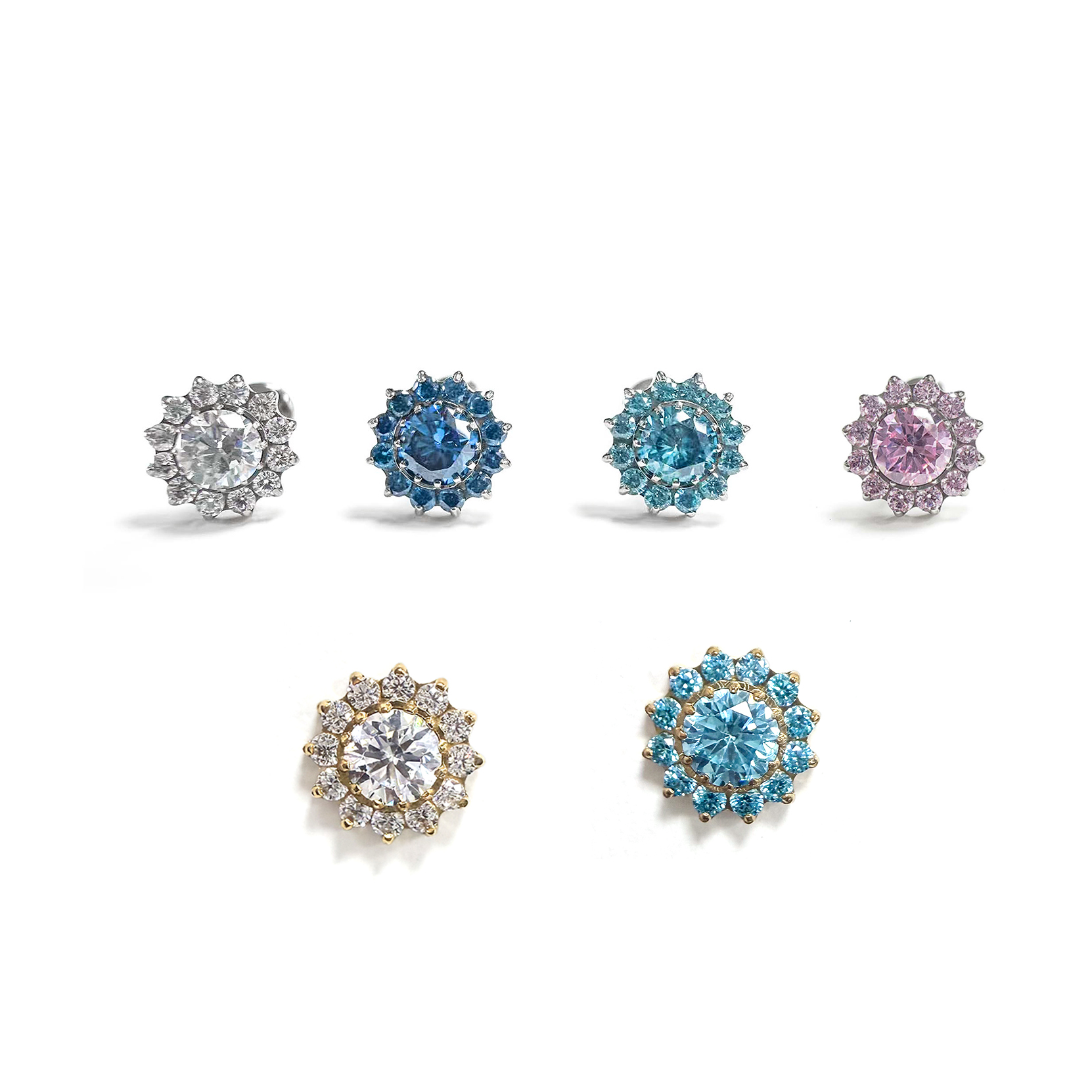 F136 Titanium Sunflower Ear Stud Helix Cartilage Piercing