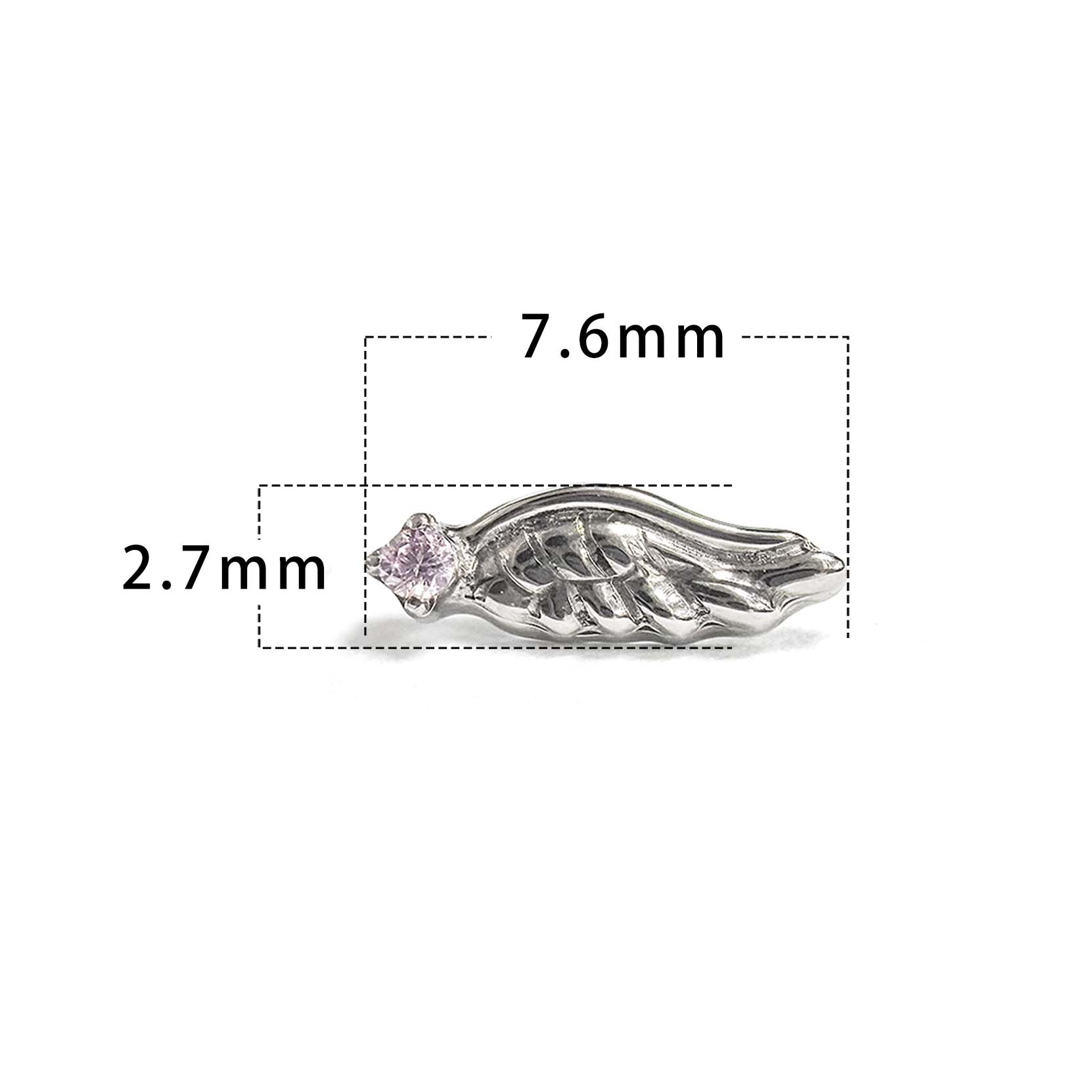 F136 Titanium Wings Ear Stud Helix Cartilage Piercing