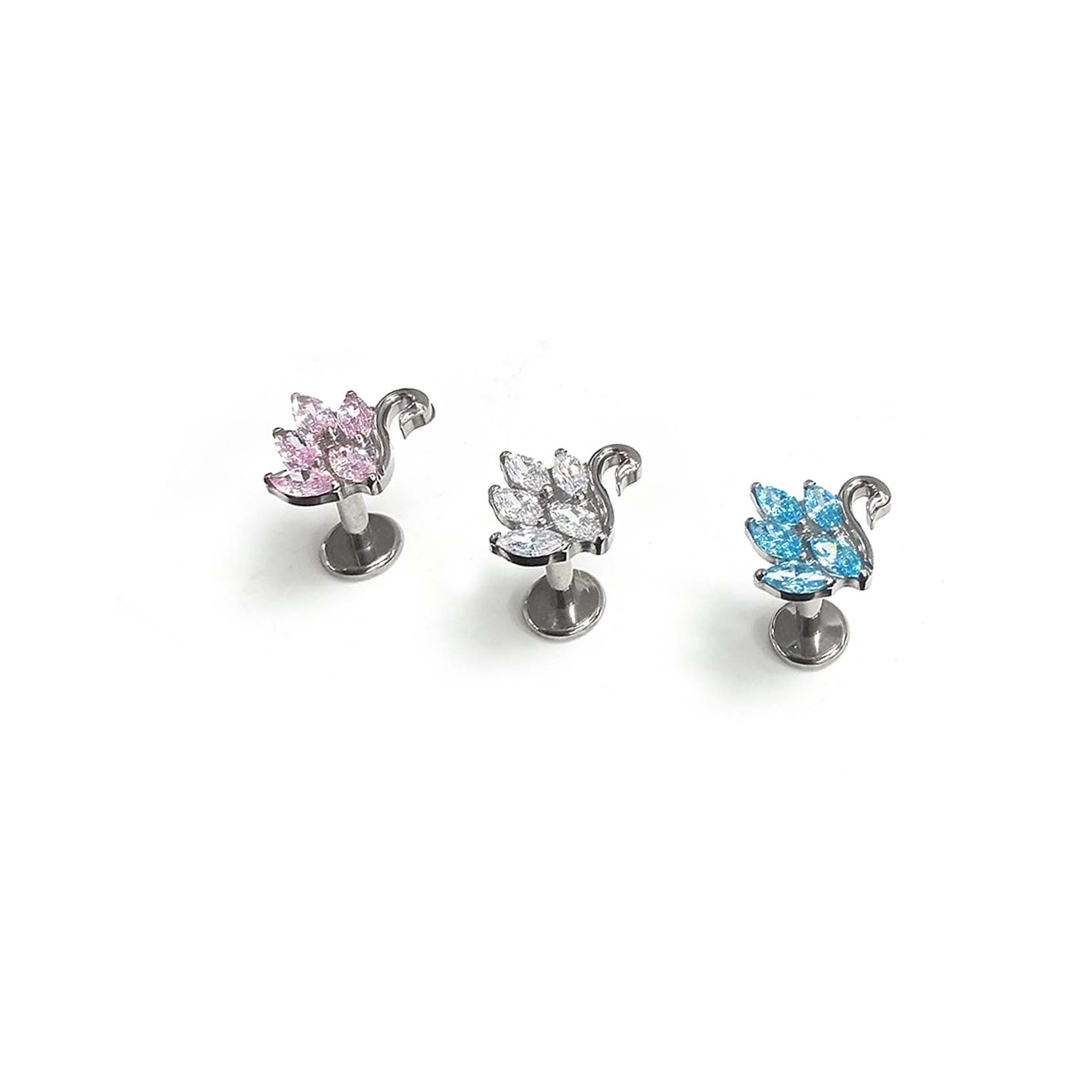 F136 Titanium Swan Ear Stud Helix Cartilage Piercing