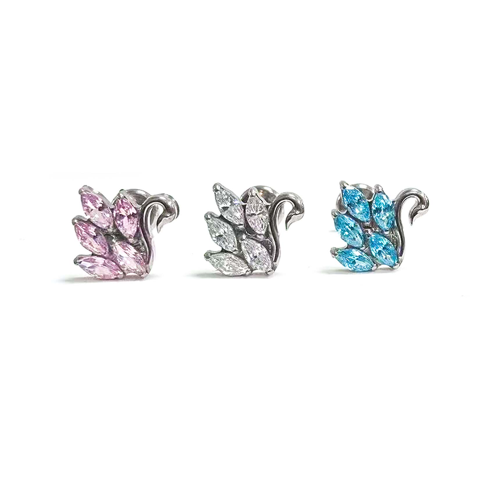 F136 Titanium Swan Ear Stud Helix Cartilage Piercing