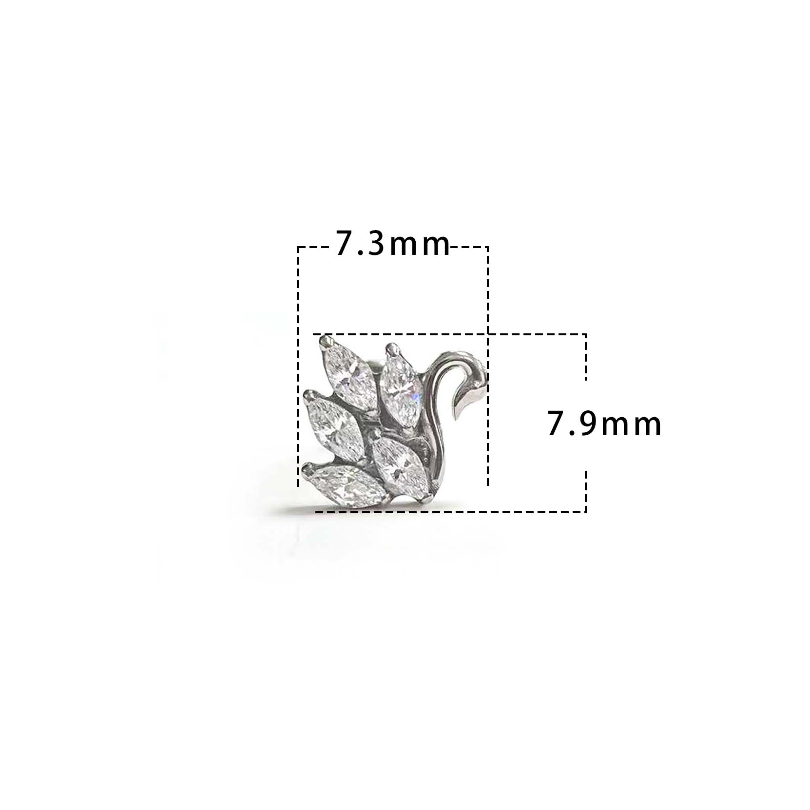 F136 Titanium Swan Ear Stud Helix Cartilage Piercing
