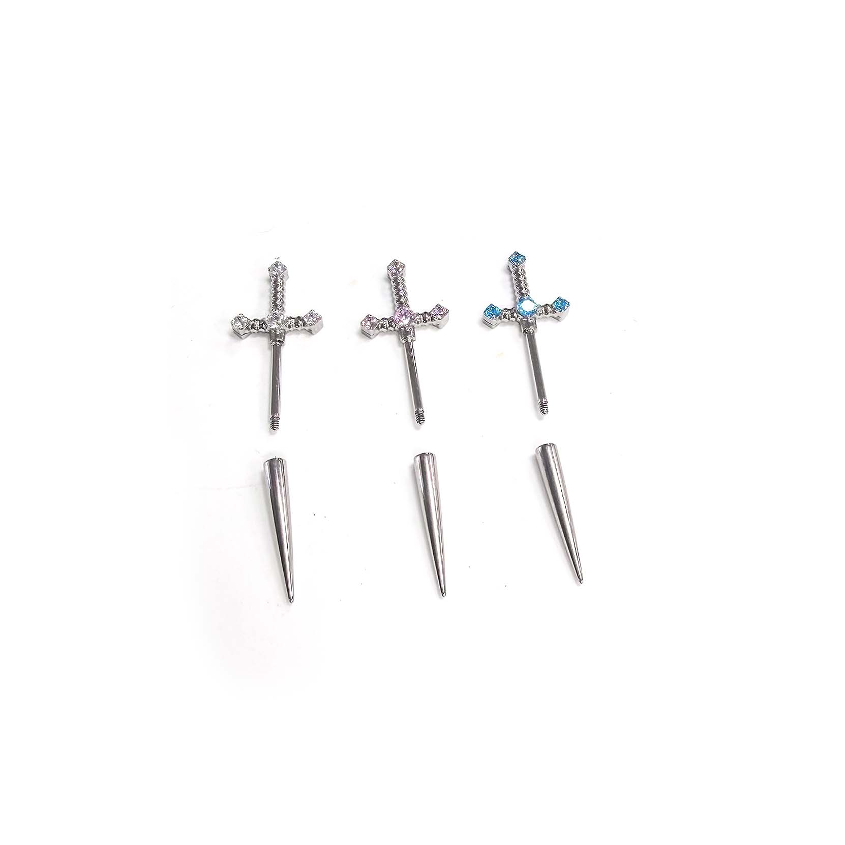 F136 Titanium Sword Ear Stud Helix Cartilage Piercing