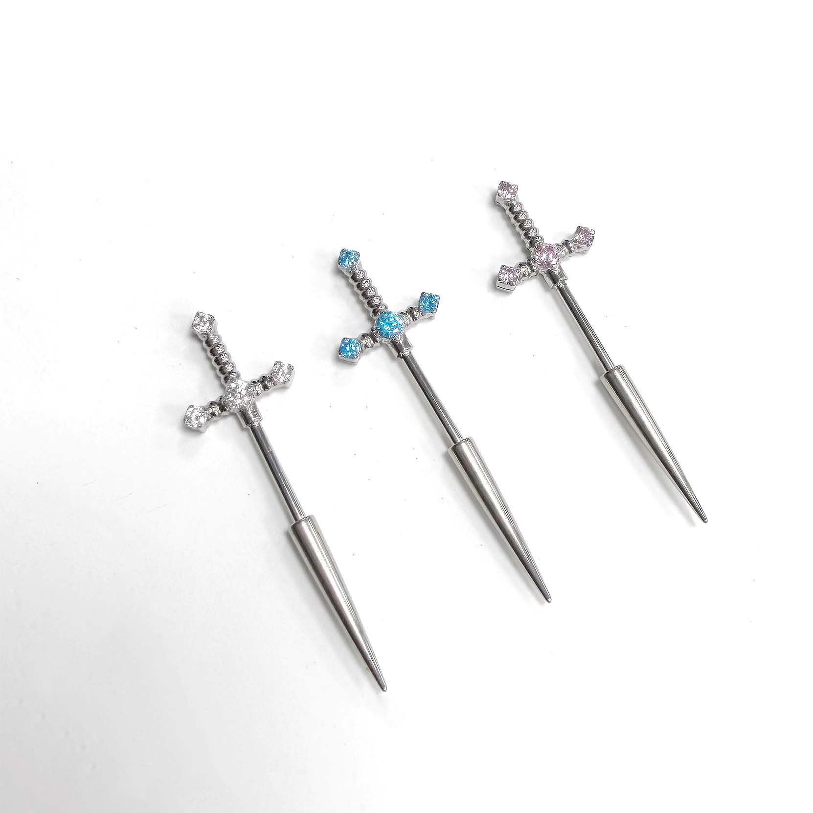 F136 Titanium Sword Ear Stud Helix Cartilage Piercing