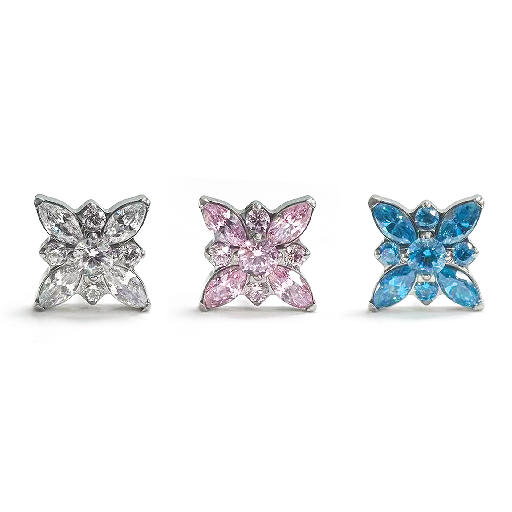 F136 Titanium Marquise Star Ear Stud Helix Cartilage Piercing