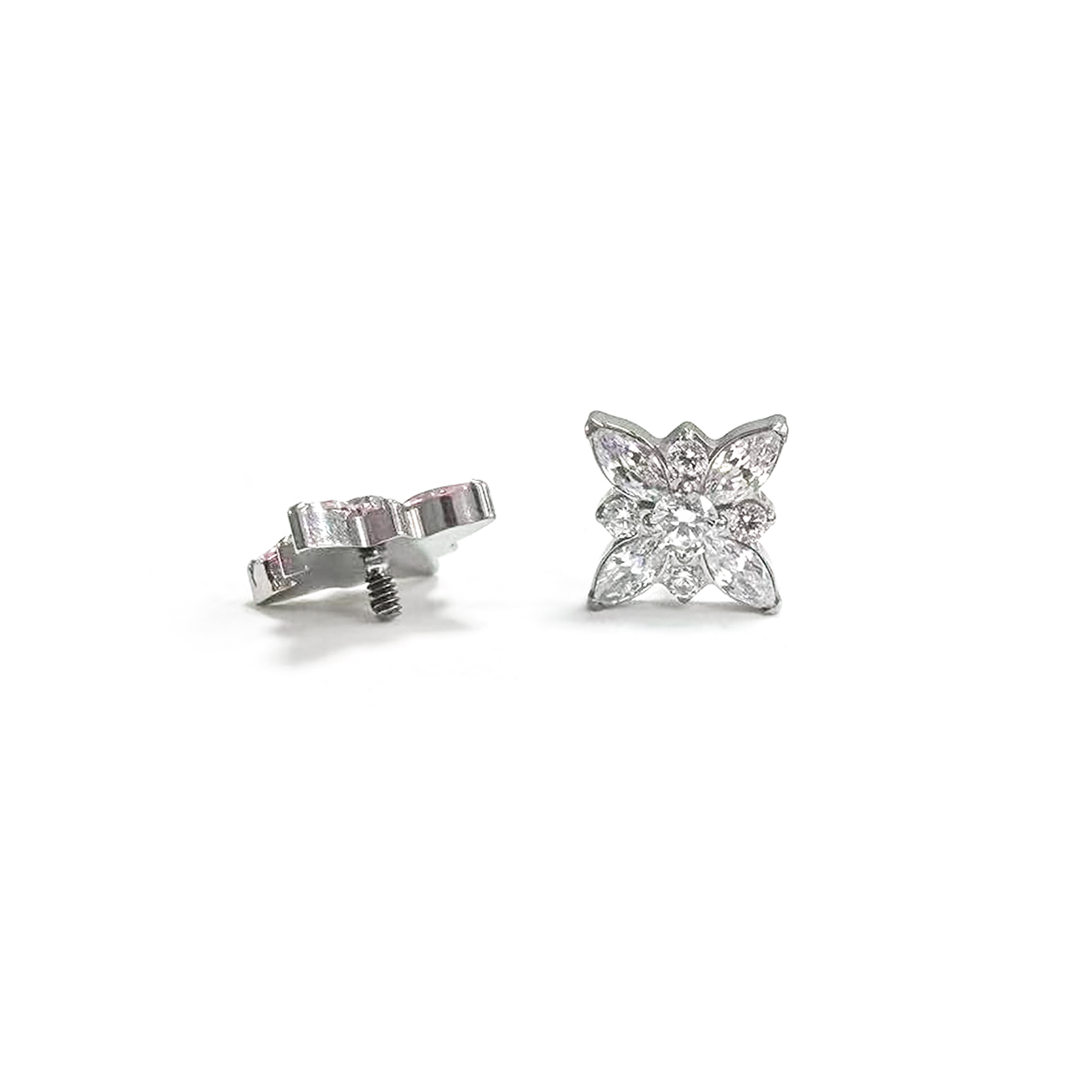 F136 Titanium Marquise Star Ear Stud Helix Cartilage Piercing