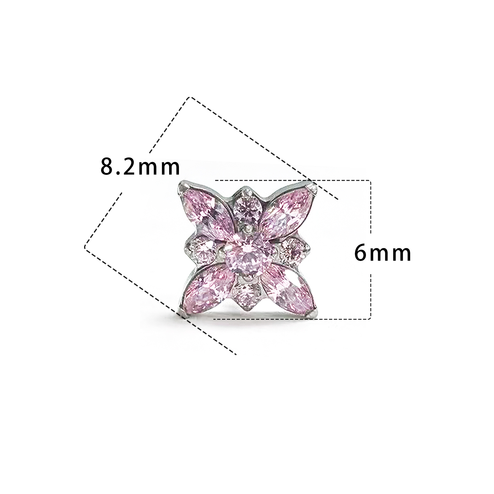 F136 Titanium Marquise Star Ear Stud Helix Cartilage Piercing