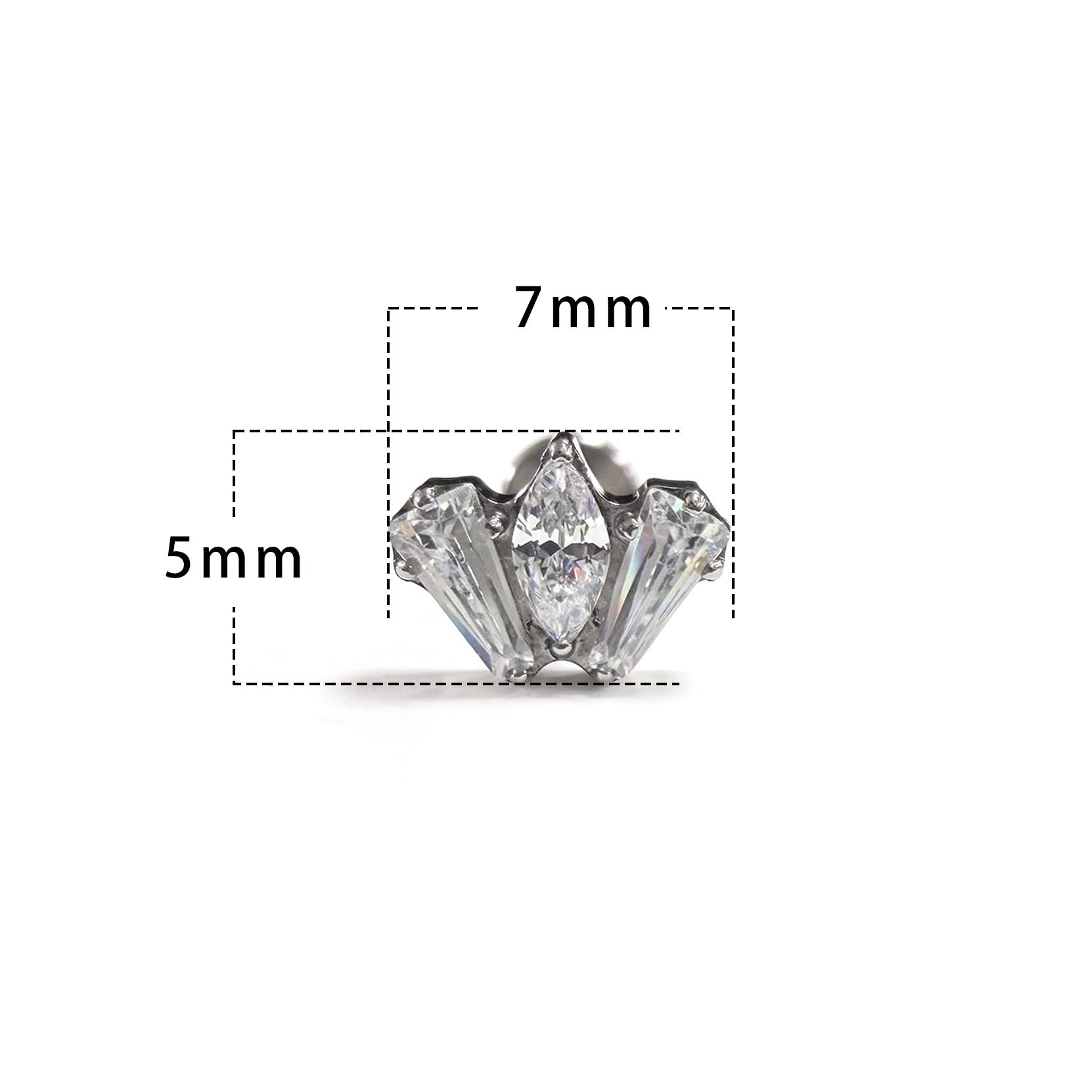 F136 Titanium Crown Ear Stud Helix Cartilage Piercing