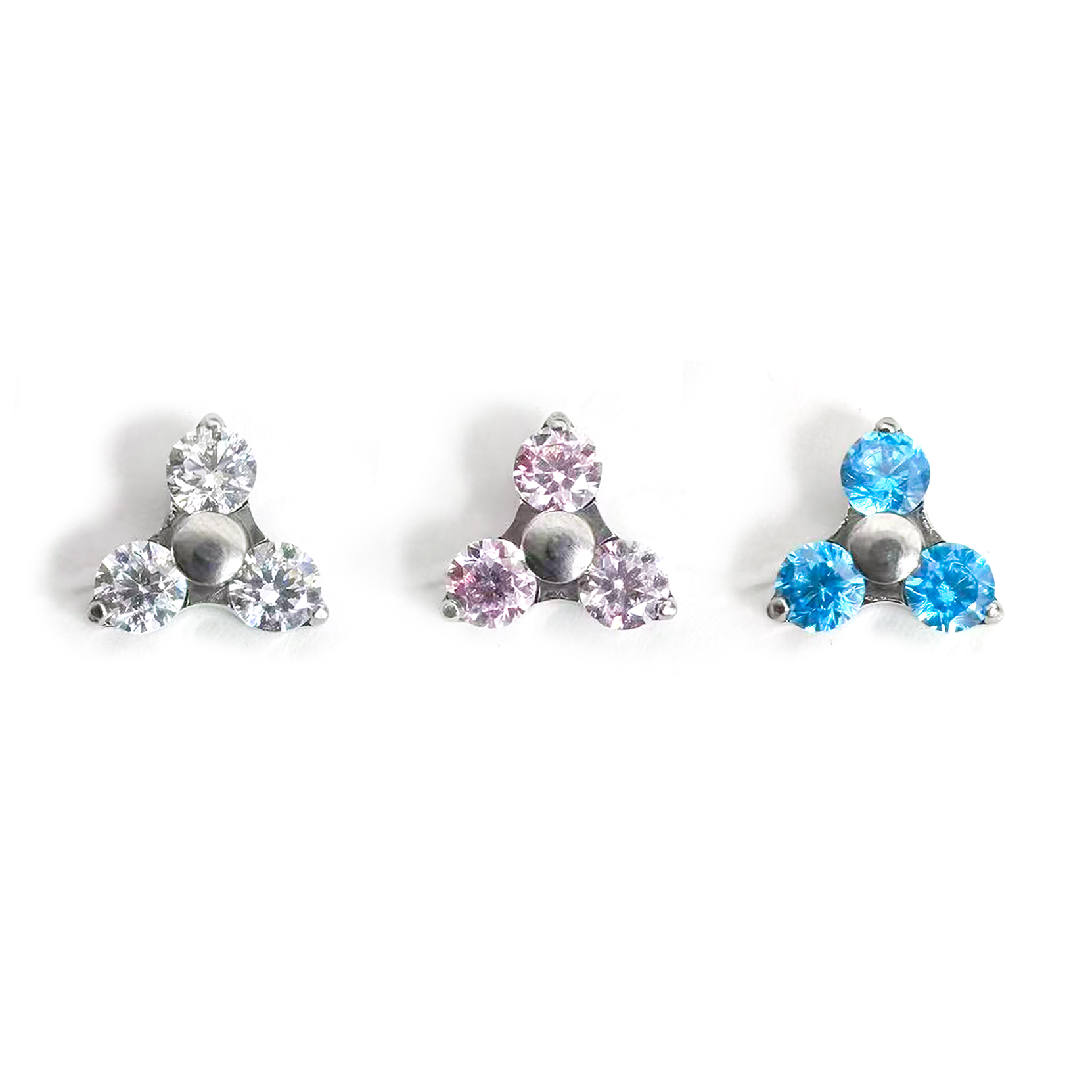 F136 Titanium Three-Leaf Flower Ear Stud Helix Cartilage Piercing