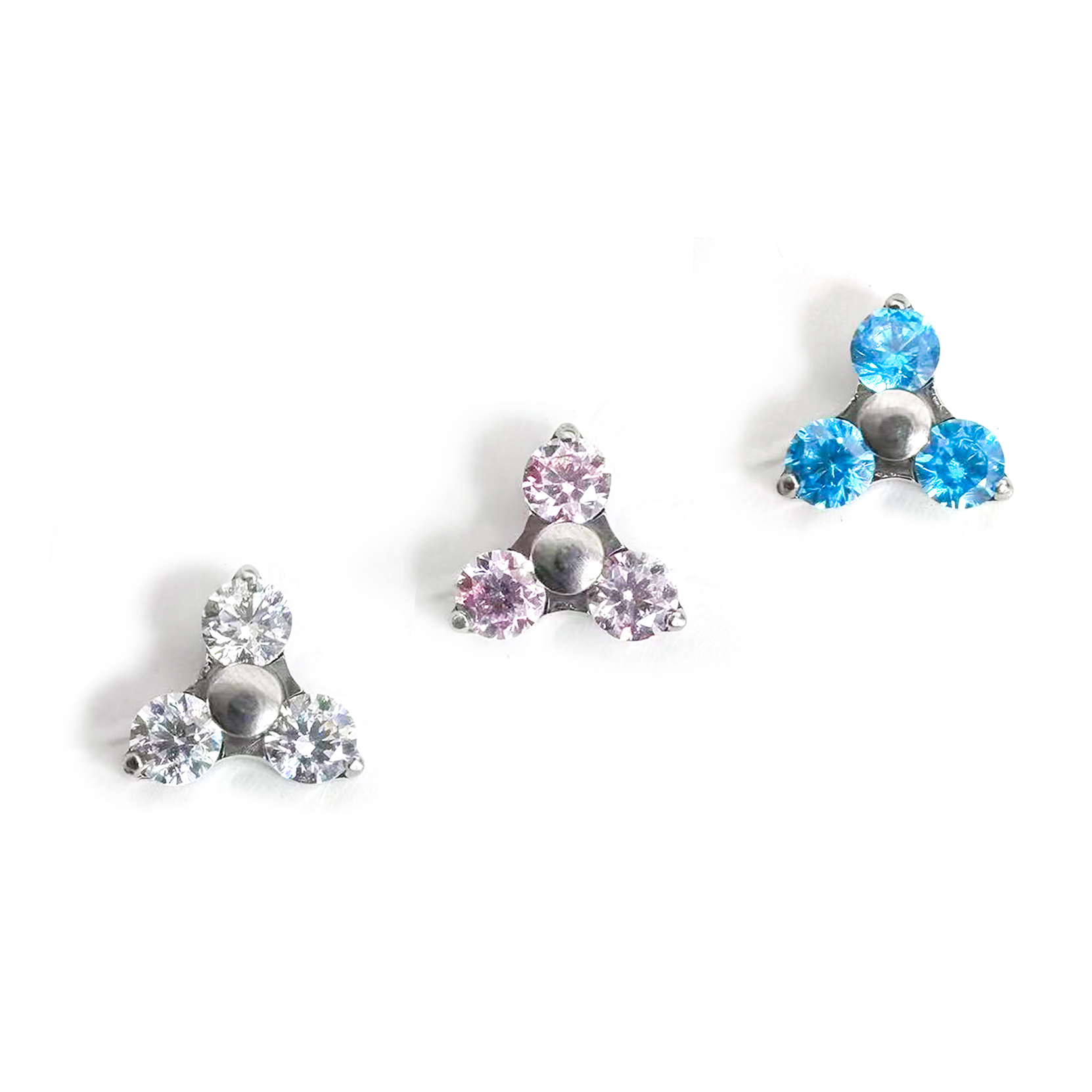 F136 Titanium Three-Leaf Flower Ear Stud Helix Cartilage Piercing