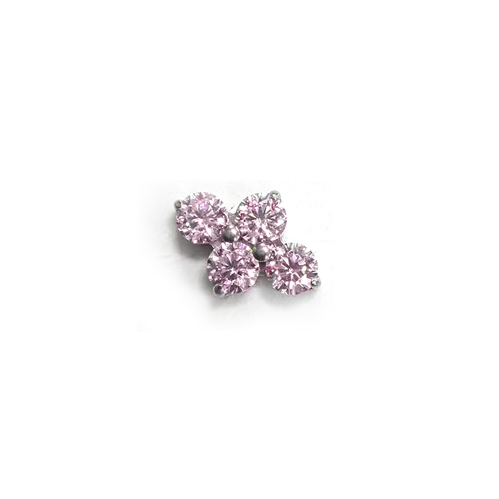 F136 Titanium Round CZ Clover Ear Stud Helix Cartilage Piercing