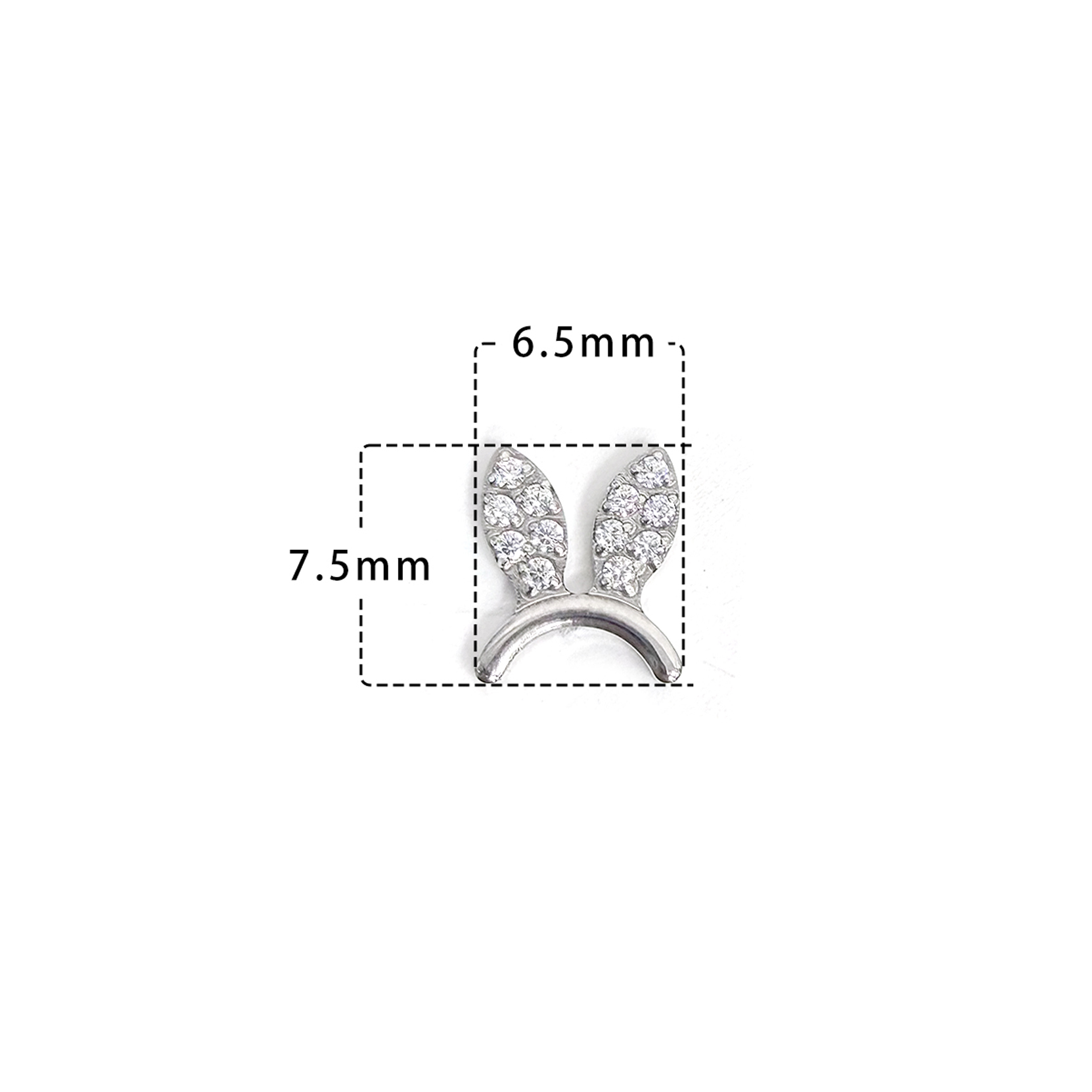 F136 Titanium Bunny Ears Ear Stud Helix Cartilage Piercing