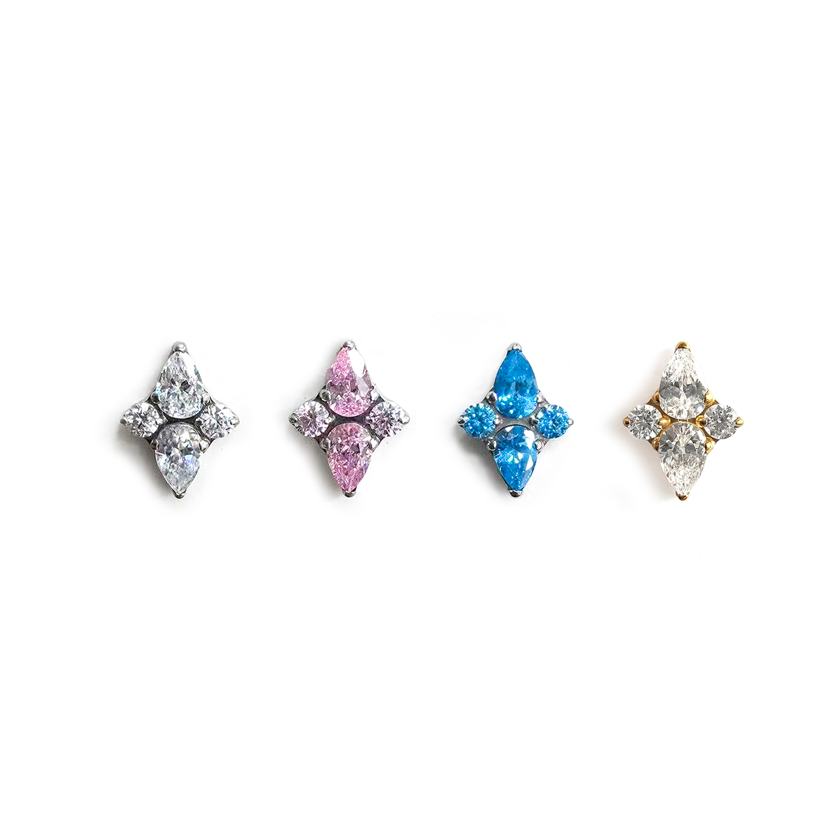 F136 Titanium Diamond Flower Ear Stud Helix Cartilage Piercing