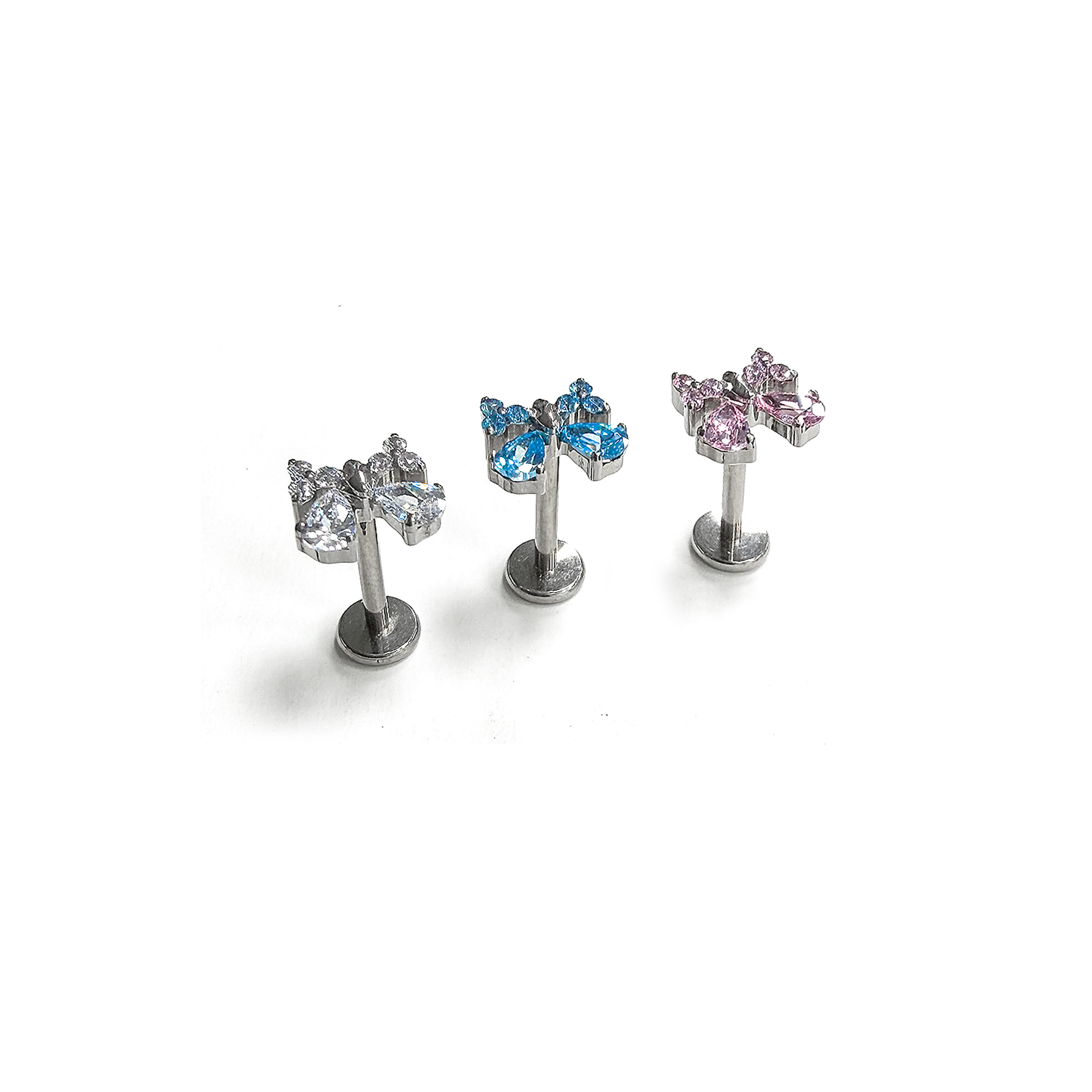 F136 Titanium Teardrop Bow Ear Stud Helix Cartilage Piercing