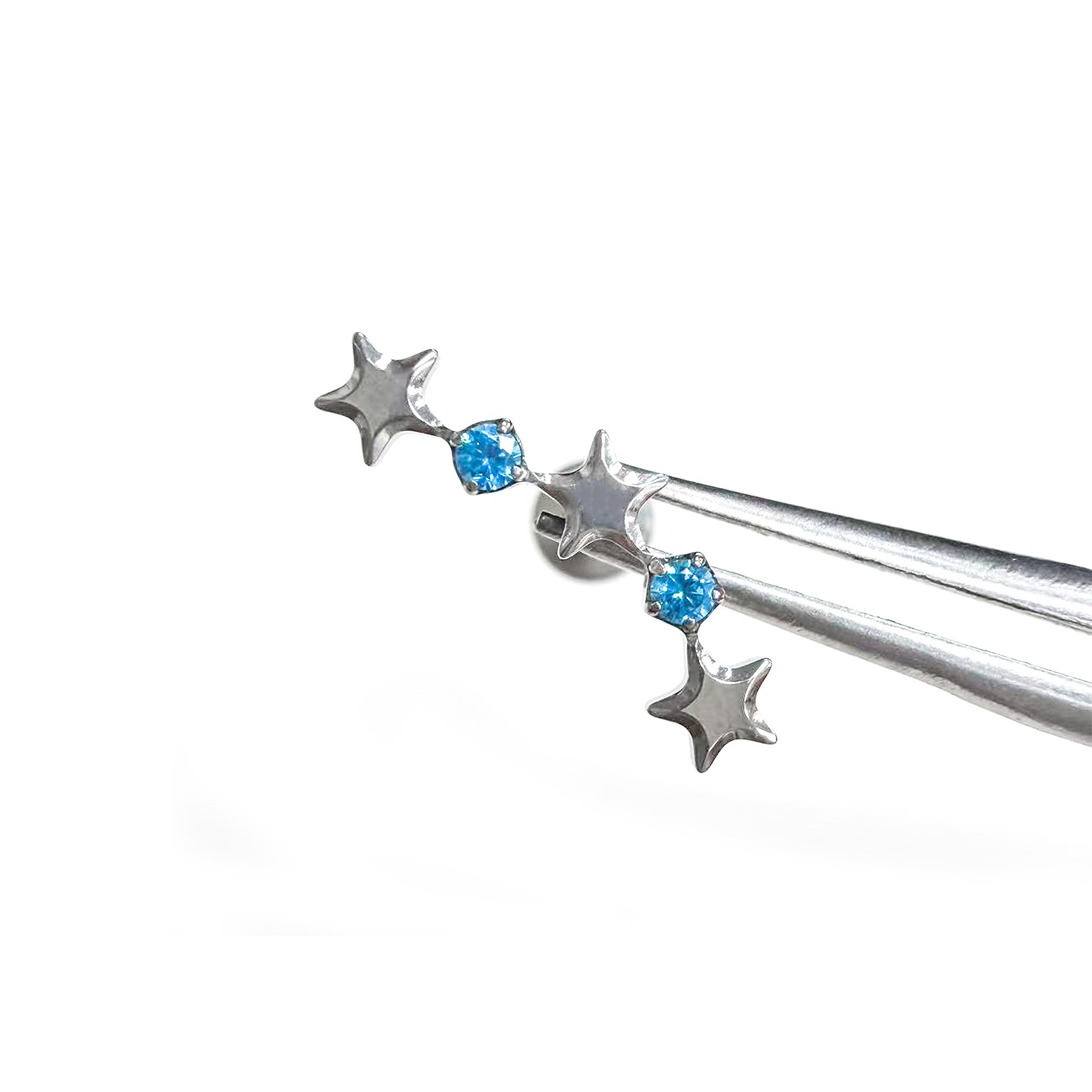F136 Titanium Meteor Ear Stud Helix Cartilage Piercing