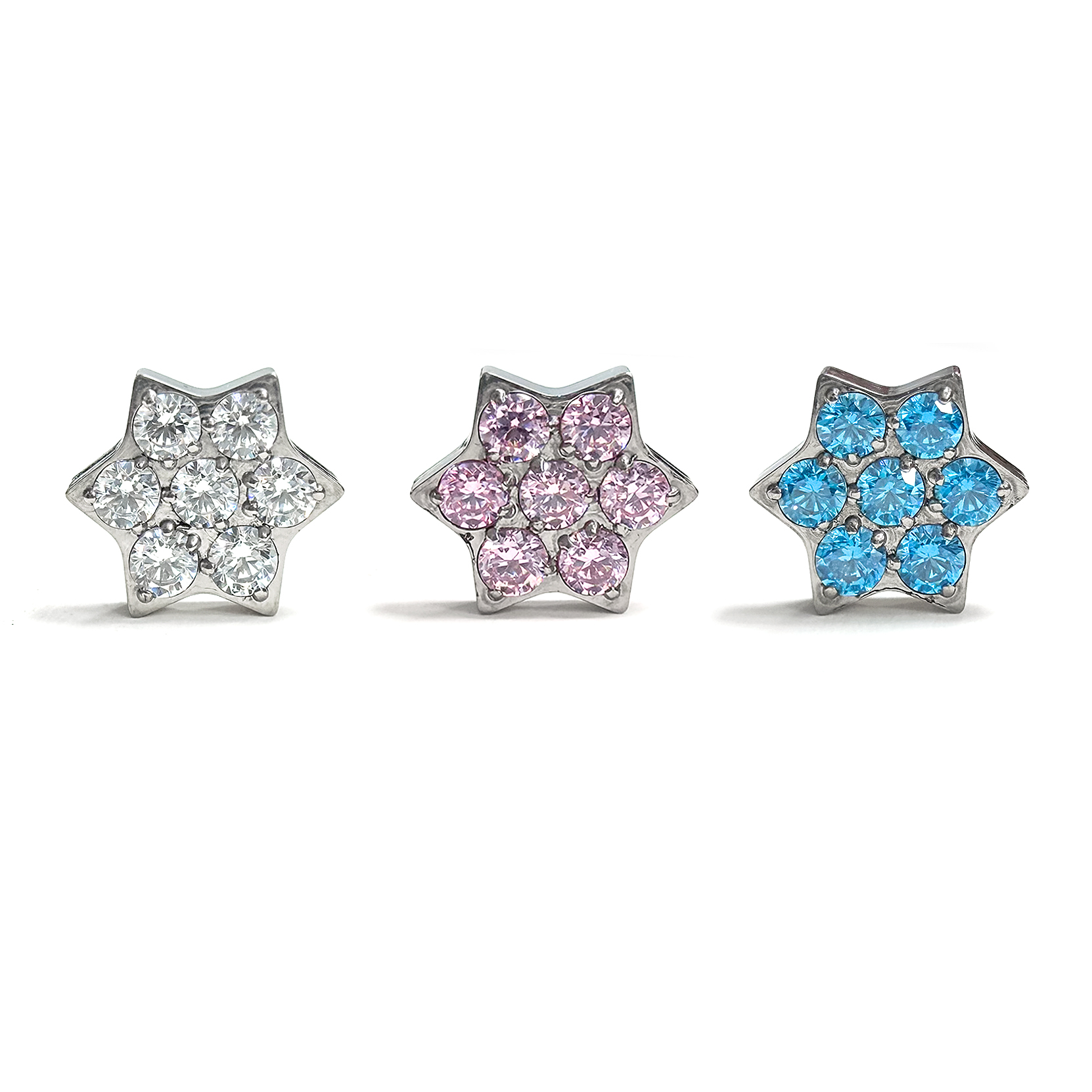 F136 Titanium Hexagram Ear Stud Helix Cartilage Piercing