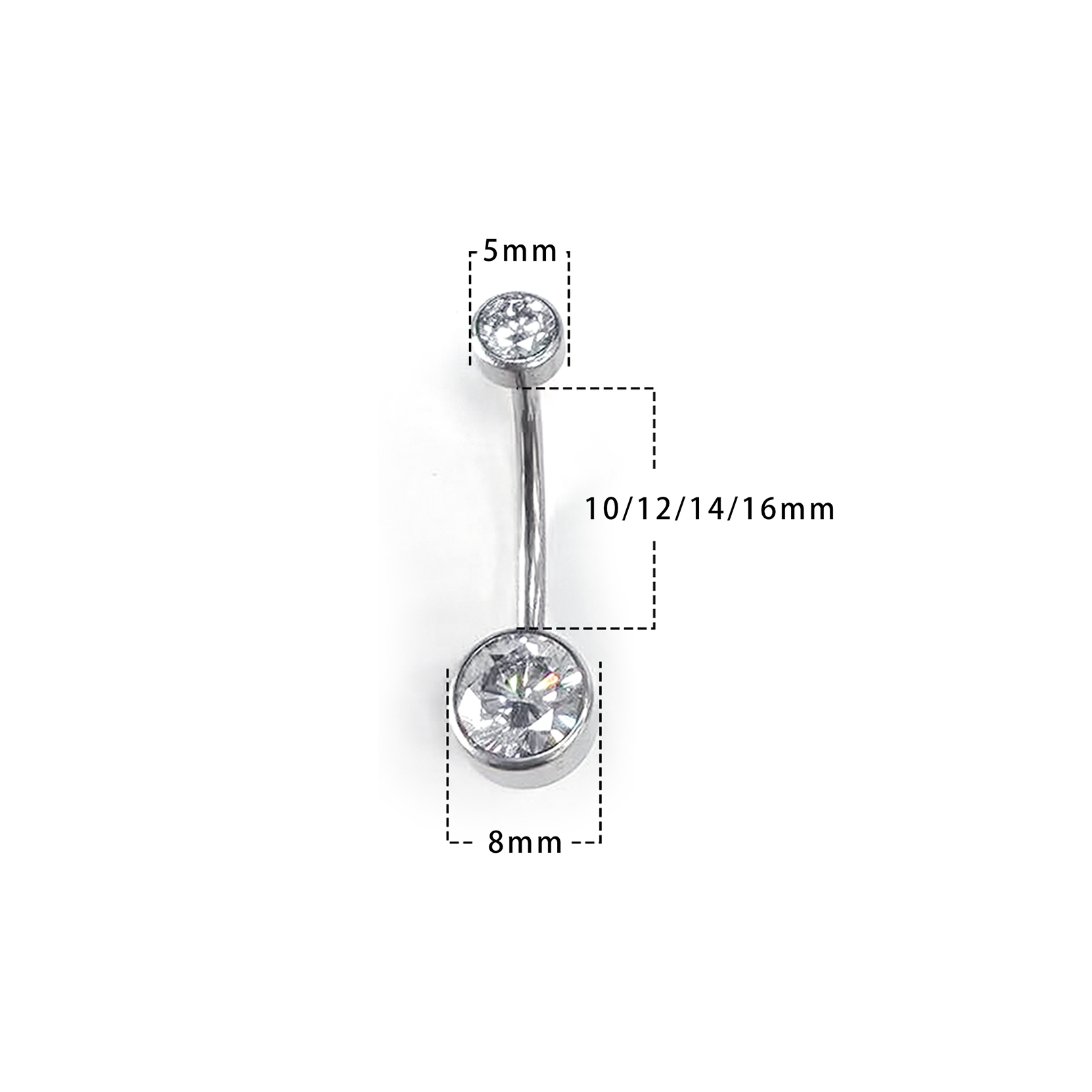 F136 Titanium Flat Back Navel Ring Belly Button Piercing