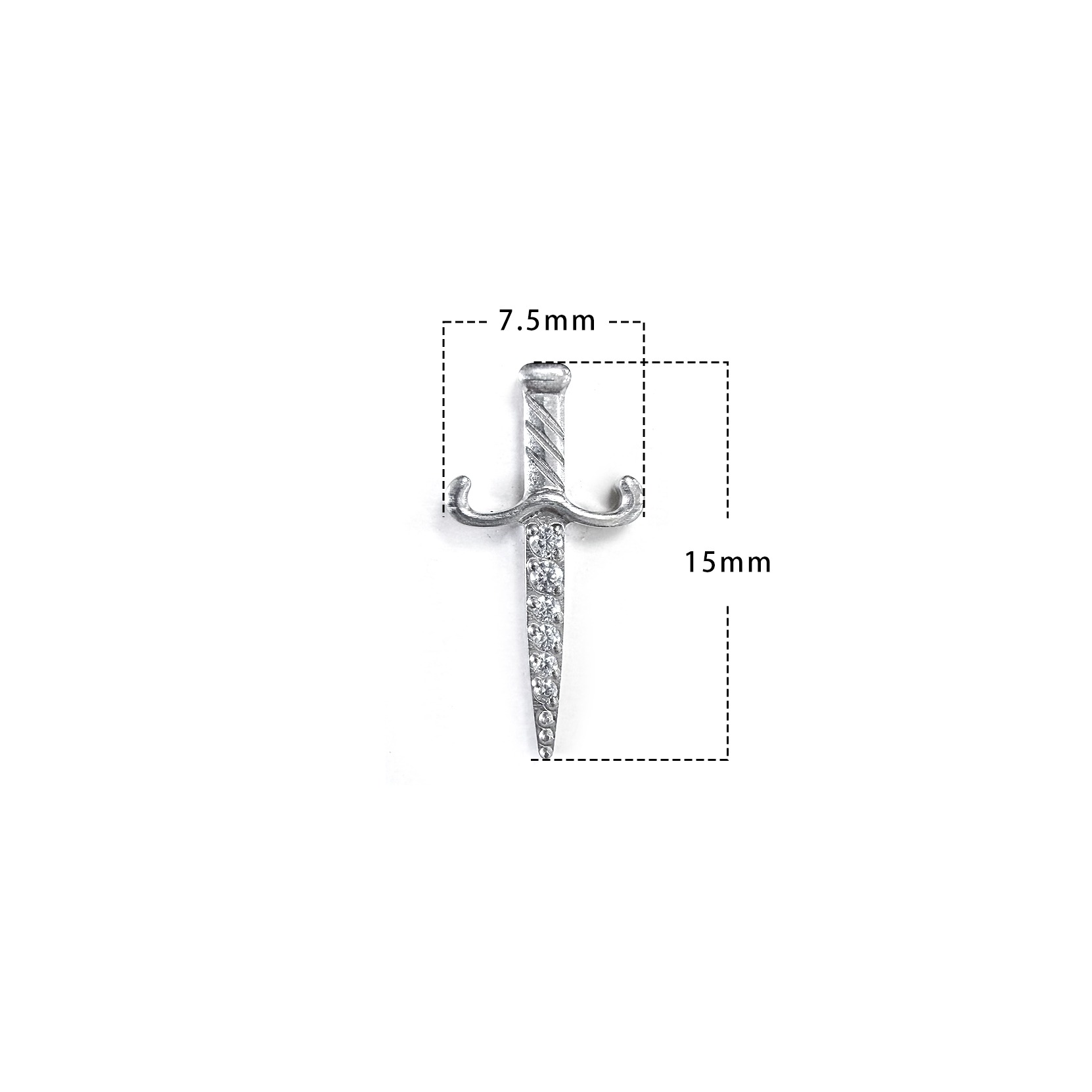 F136 Titanium CZ Sword Ear Stud Helix Cartilage Piercing