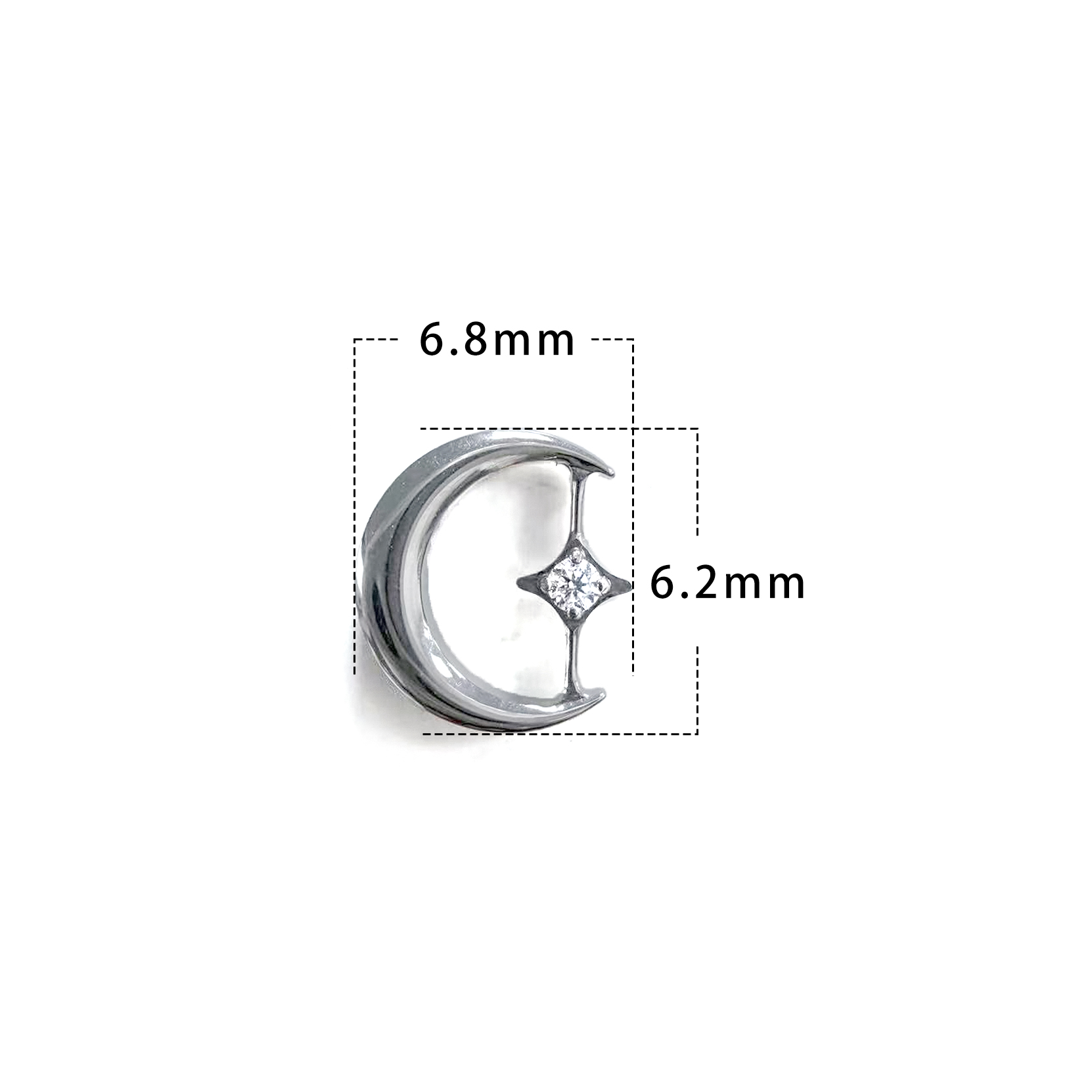 F136 Titanium Star & Moon Ear Stud Helix Cartilage Piercing