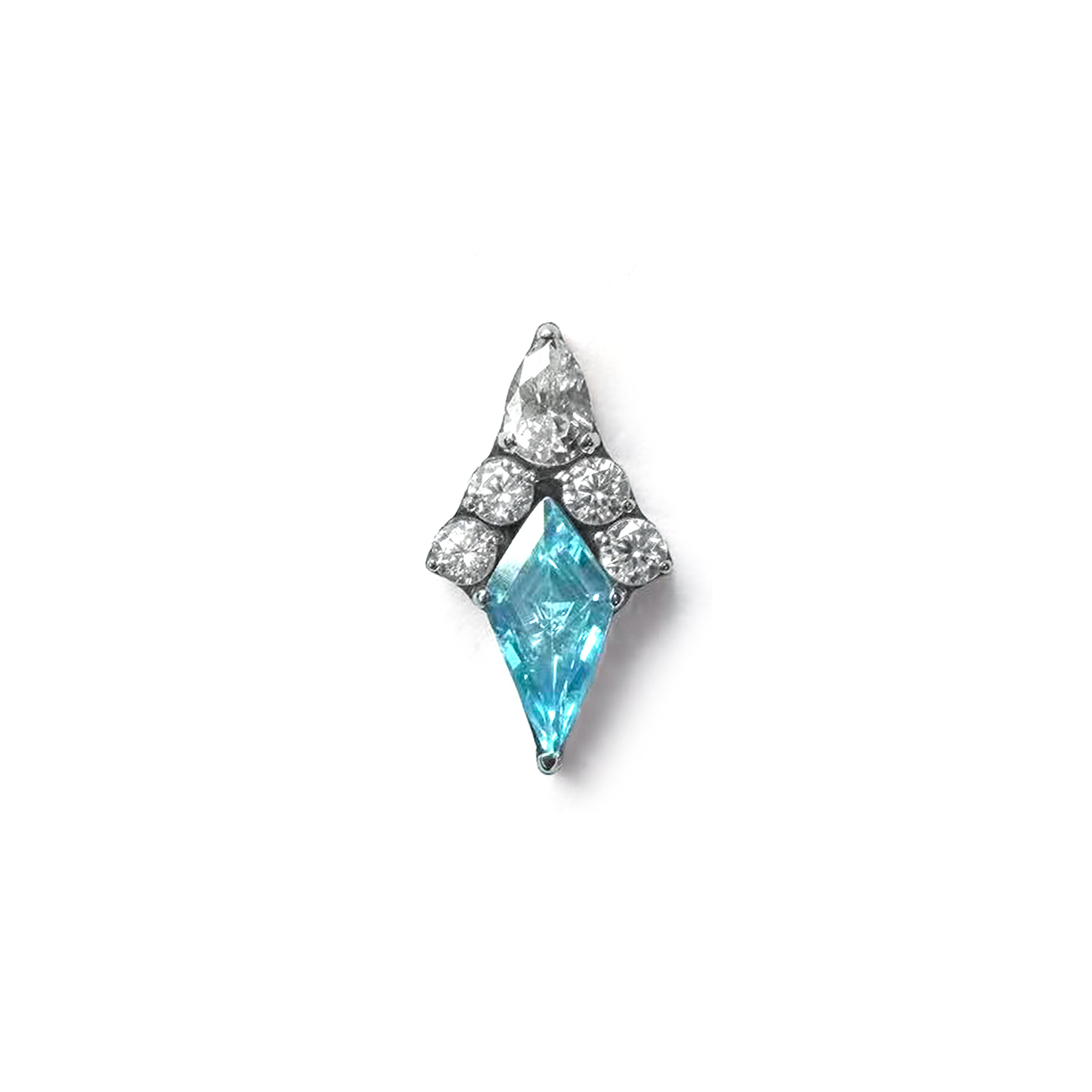 F136 Titanium Kite Diamond Ear Stud Helix Cartilage Piercing