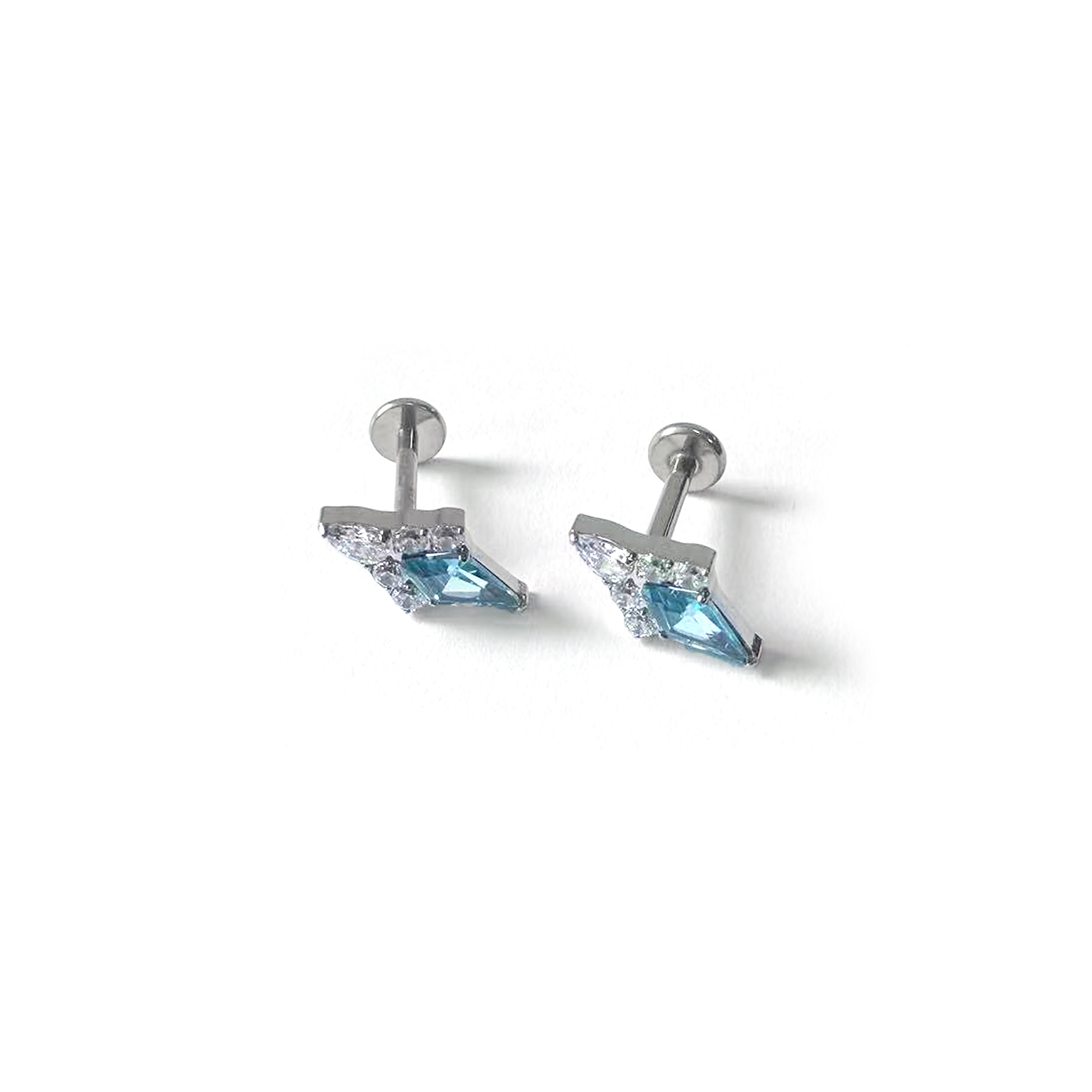 F136 Titanium Kite Diamond Ear Stud Helix Cartilage Piercing