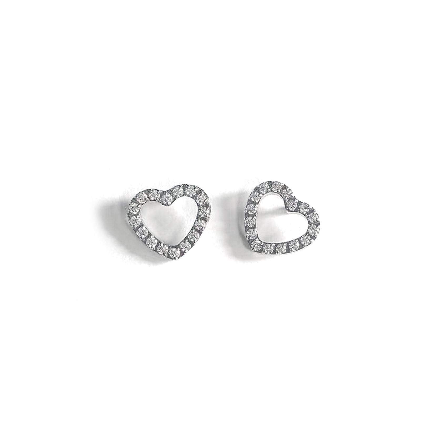 F136 Titanium Paved Heart Ear Stud Helix Cartilage Piercing