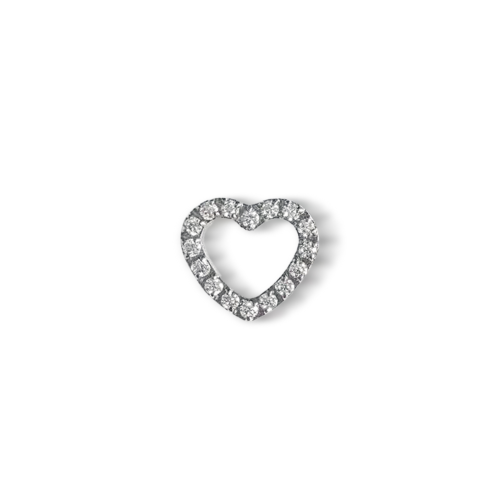 F136 Titanium Paved Heart Ear Stud Helix Cartilage Piercing