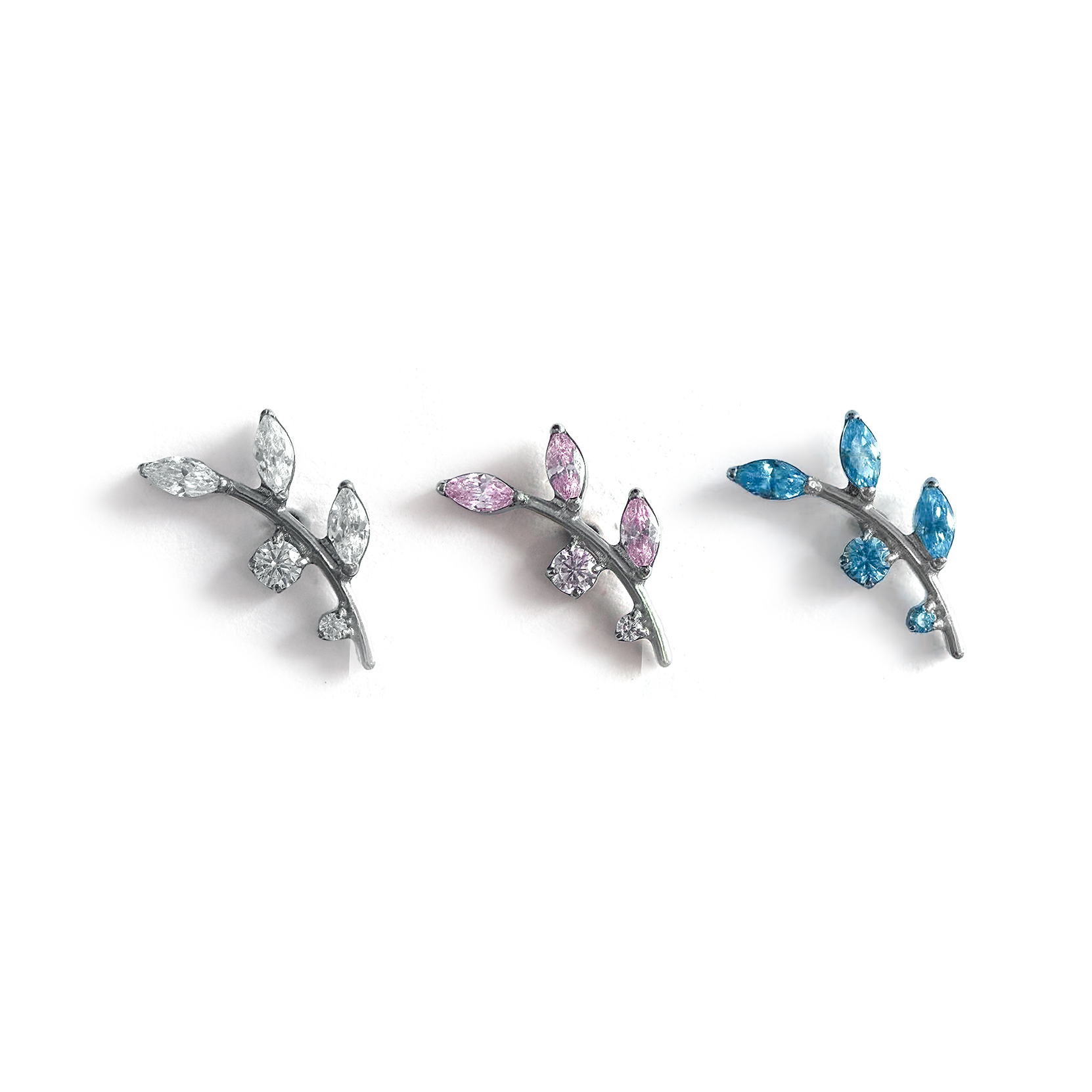 F136 Titanium Twig Ear Stud Helix Cartilage Piercing