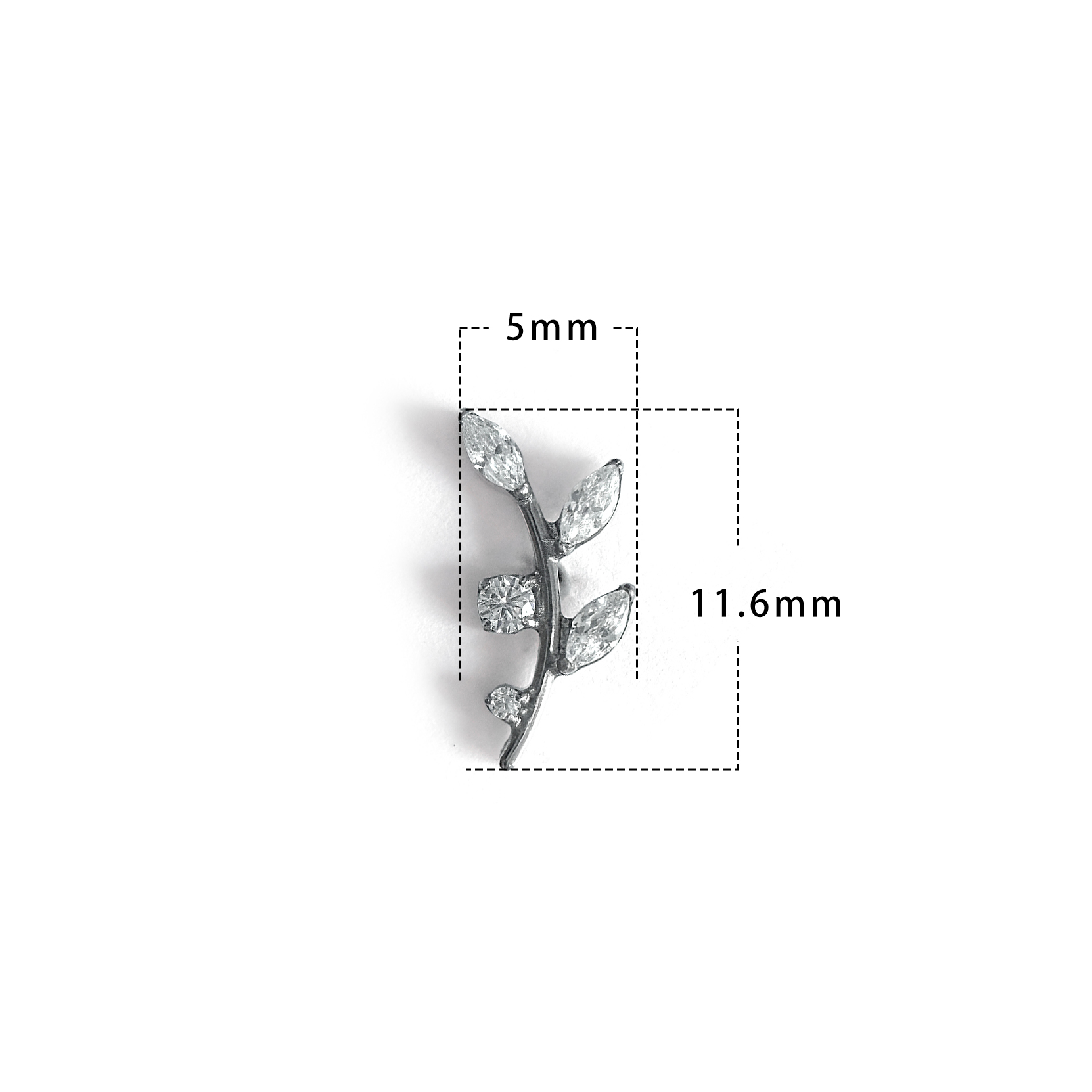 F136 Titanium Twig Ear Stud Helix Cartilage Piercing