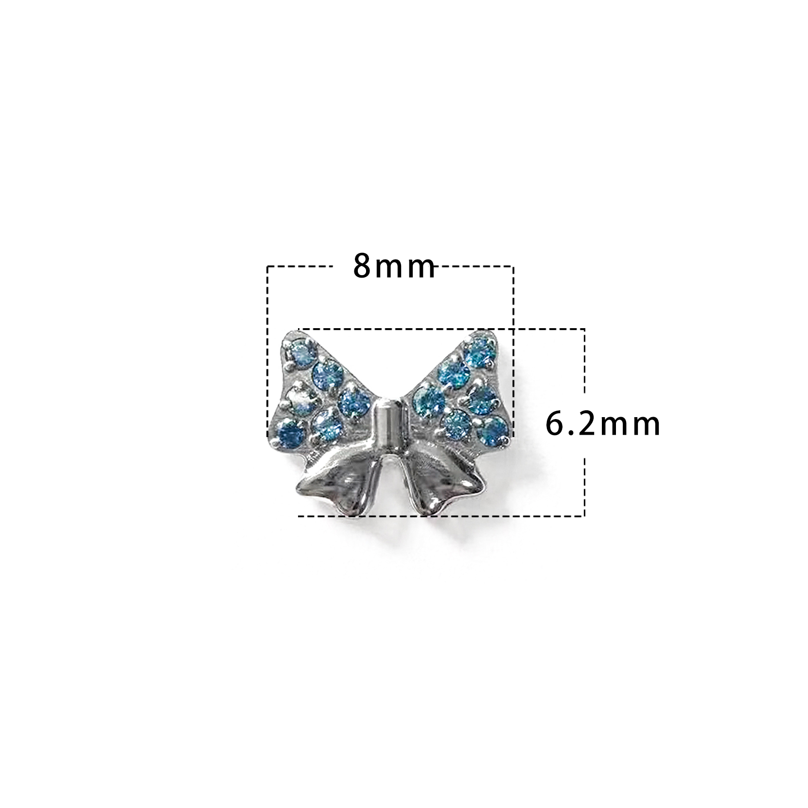 F136 Titanium Little Bow Ear Stud Helix Cartilage Piercing