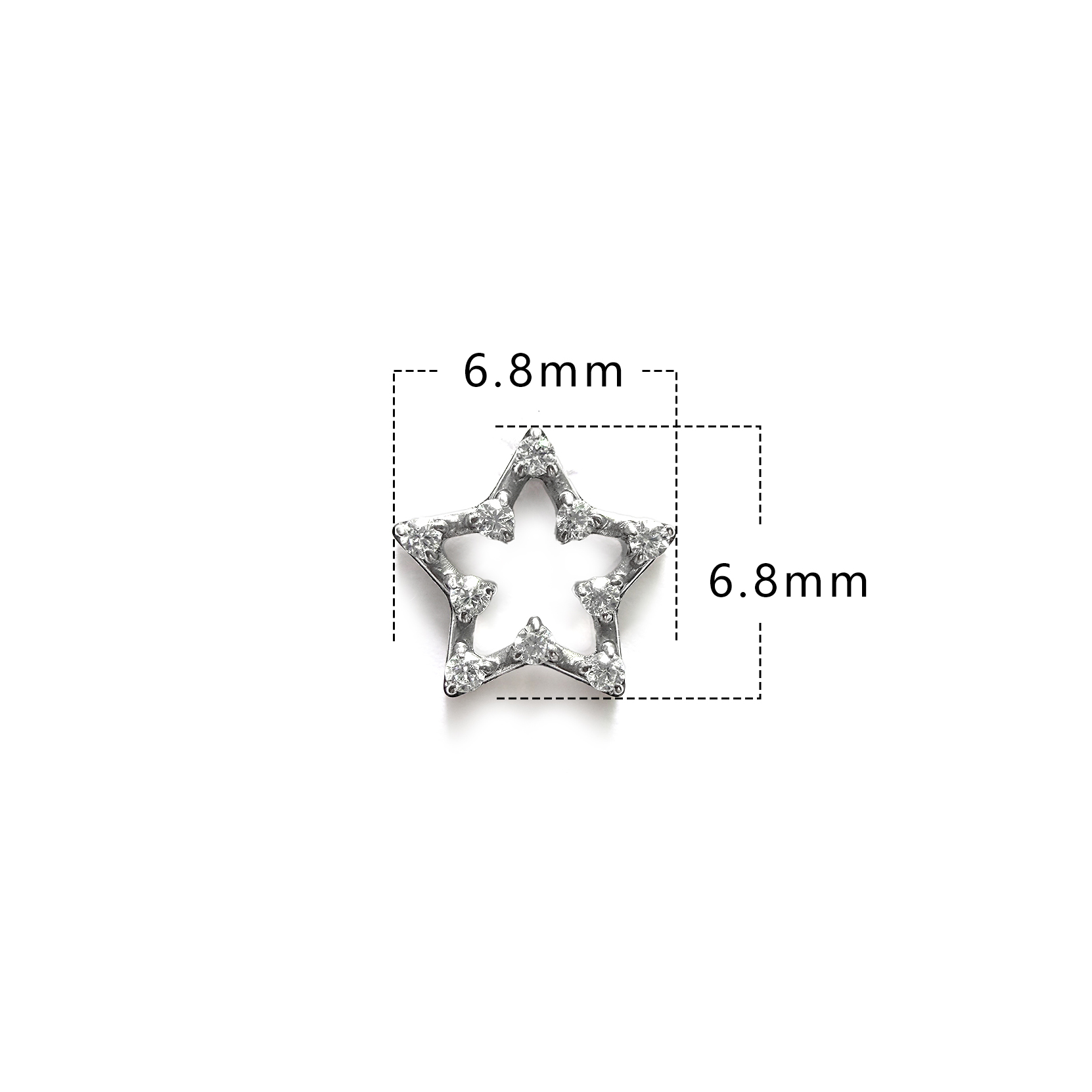 F136 Titanium Openwork Star Ear Stud Helix Cartilage Piercing