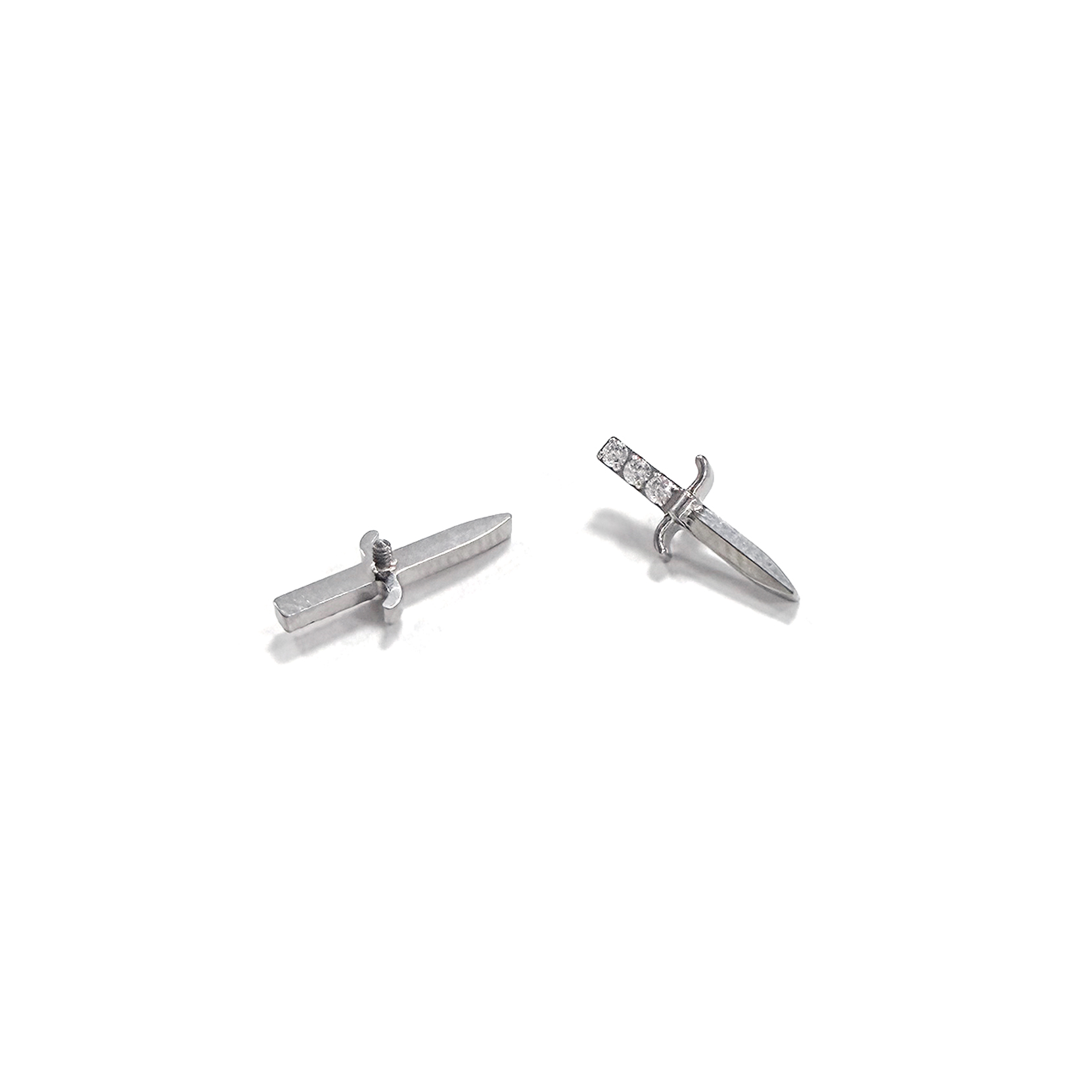 F136 Titanium Cross Sword Ear Stud Helix Cartilage Piercing