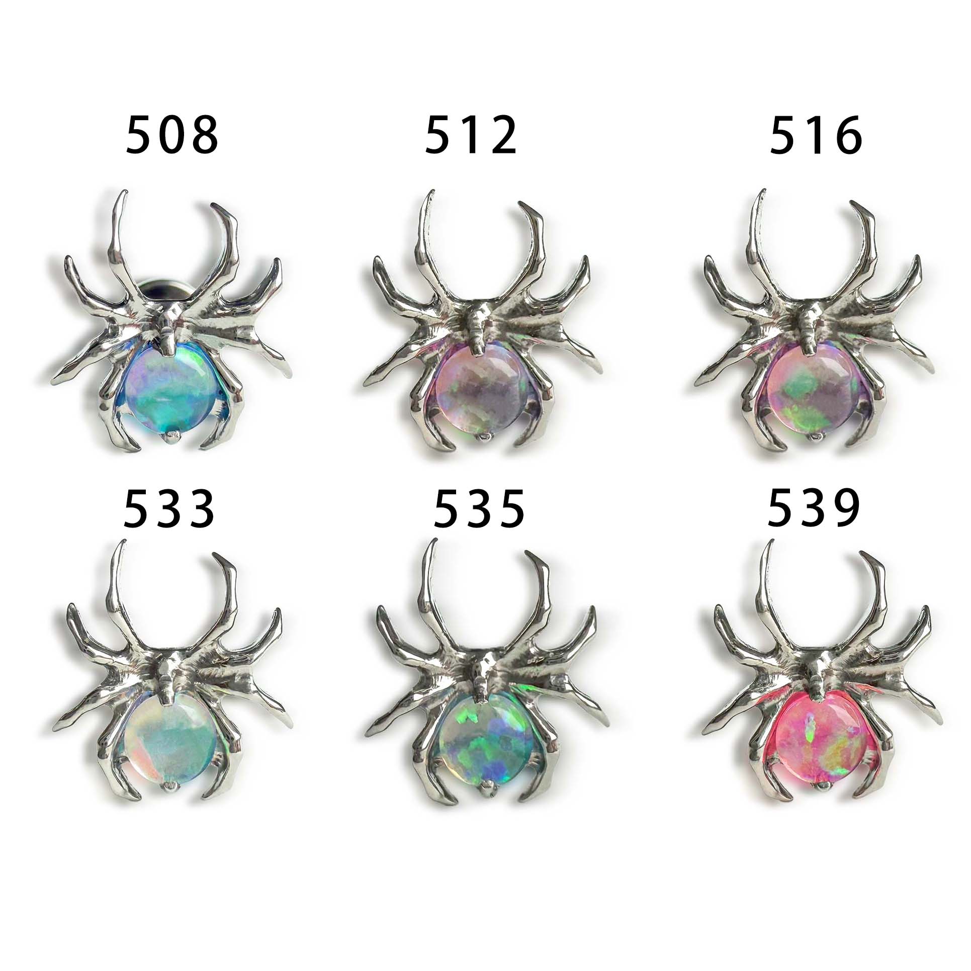 F136 Titanium Aurora Opal Spider Ear Stud Helix Cartilage Piercing
