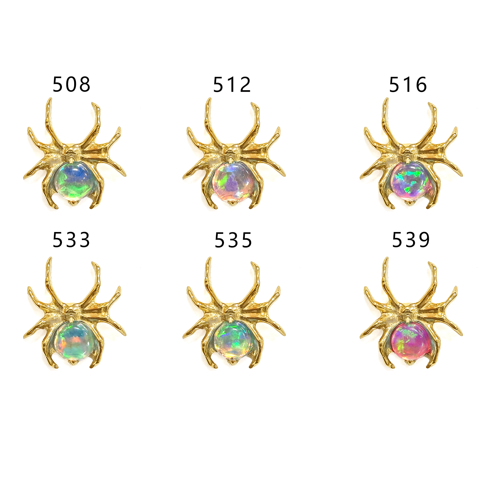 F136 Titanium Aurora Opal Spider Ear Stud Helix Cartilage Piercing
