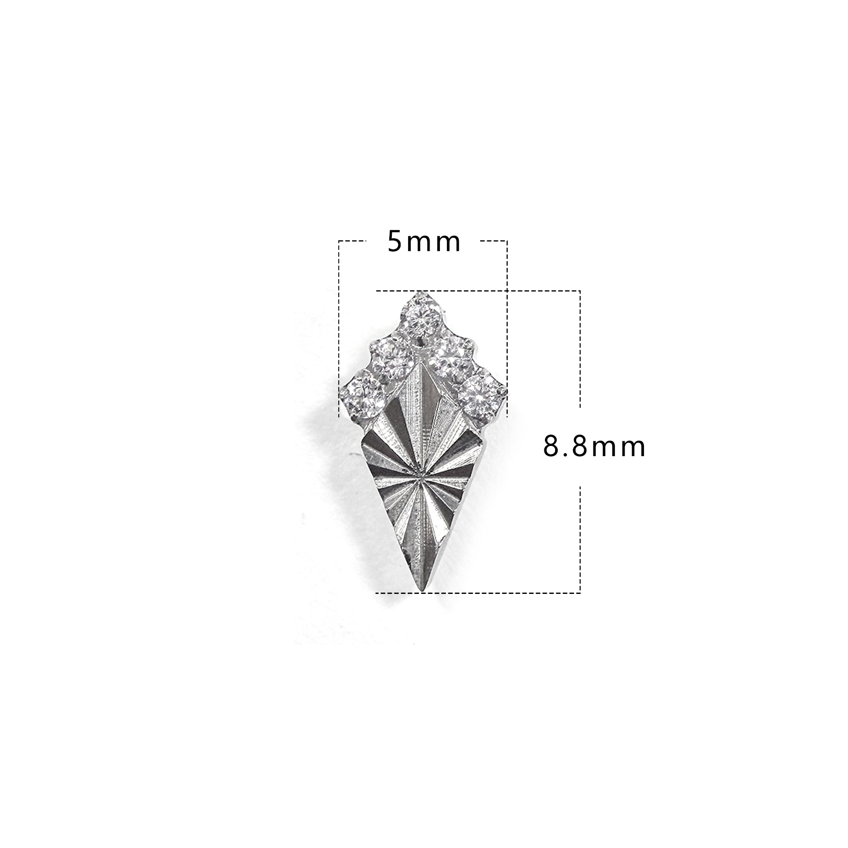 F136 Titanium Embossed Diamond Ear Stud Helix Cartilage Piercing