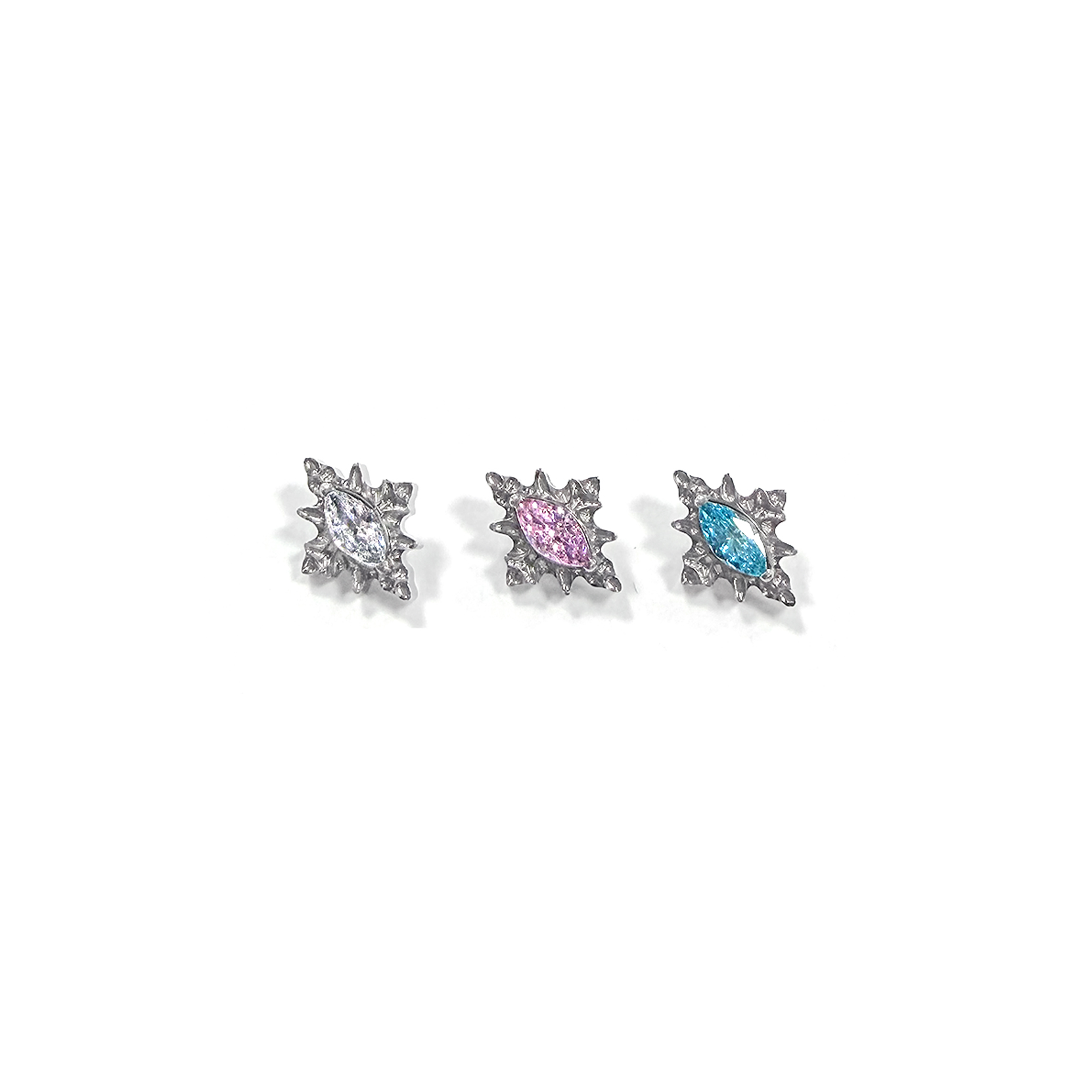 F136 Titanium Marquise Prism Ear Stud Helix Cartilage Piercing
