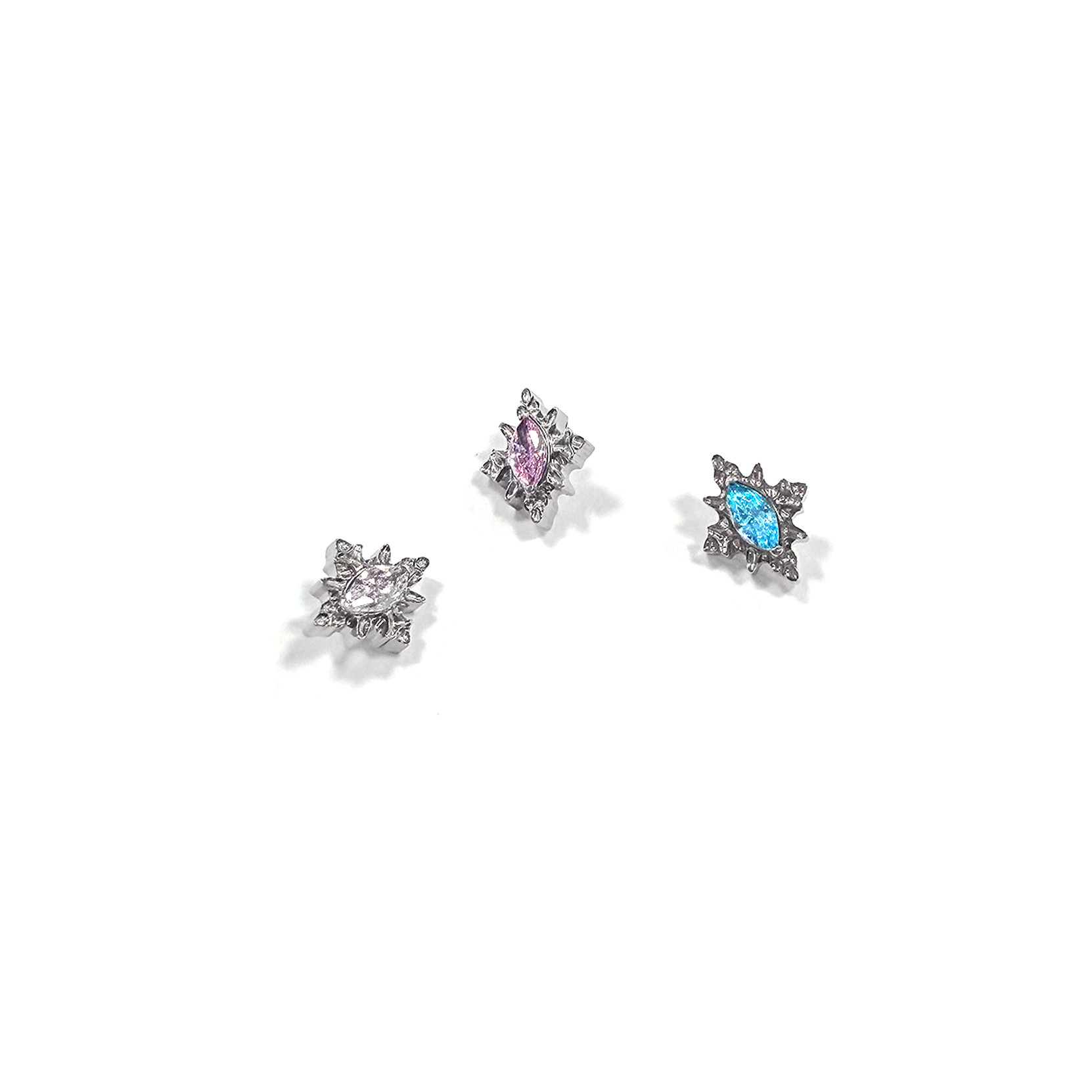 F136 Titanium Marquise Prism Ear Stud Helix Cartilage Piercing