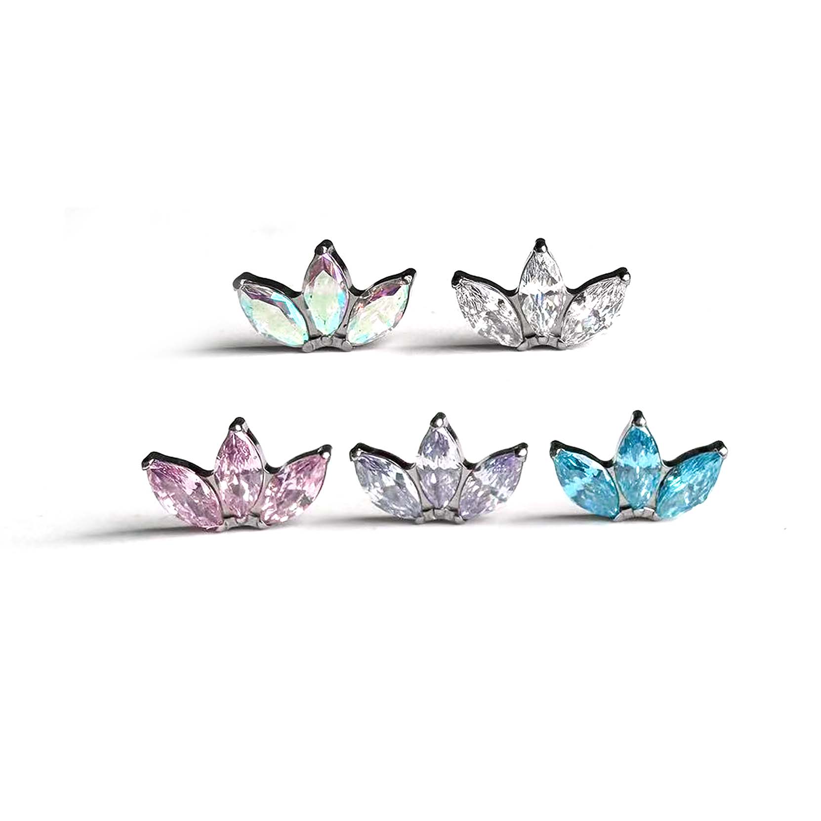F136 Titanium Marquise Crown Ear Stud Helix Cartilage Piercing