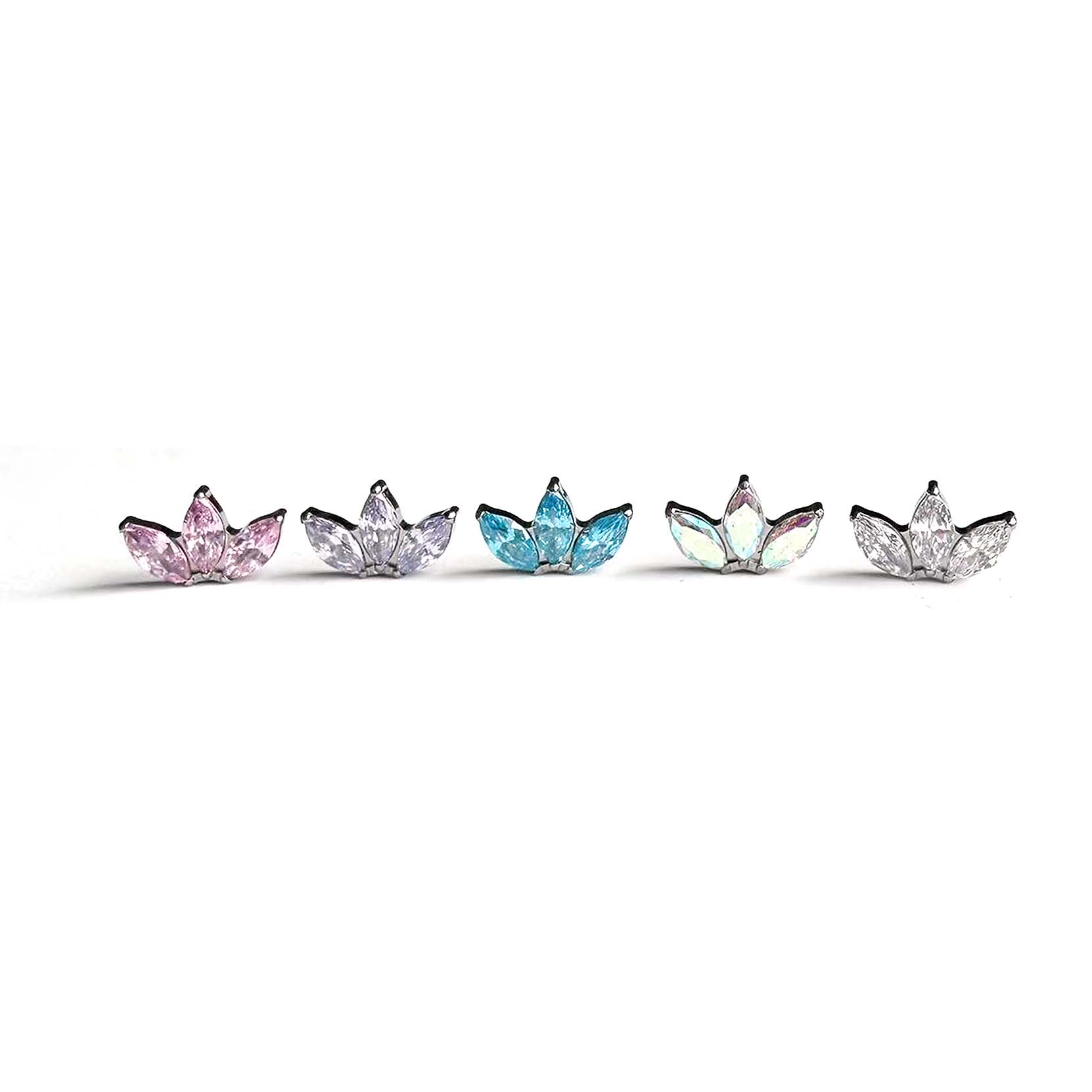 F136 Titanium Marquise Crown Ear Stud Helix Cartilage Piercing