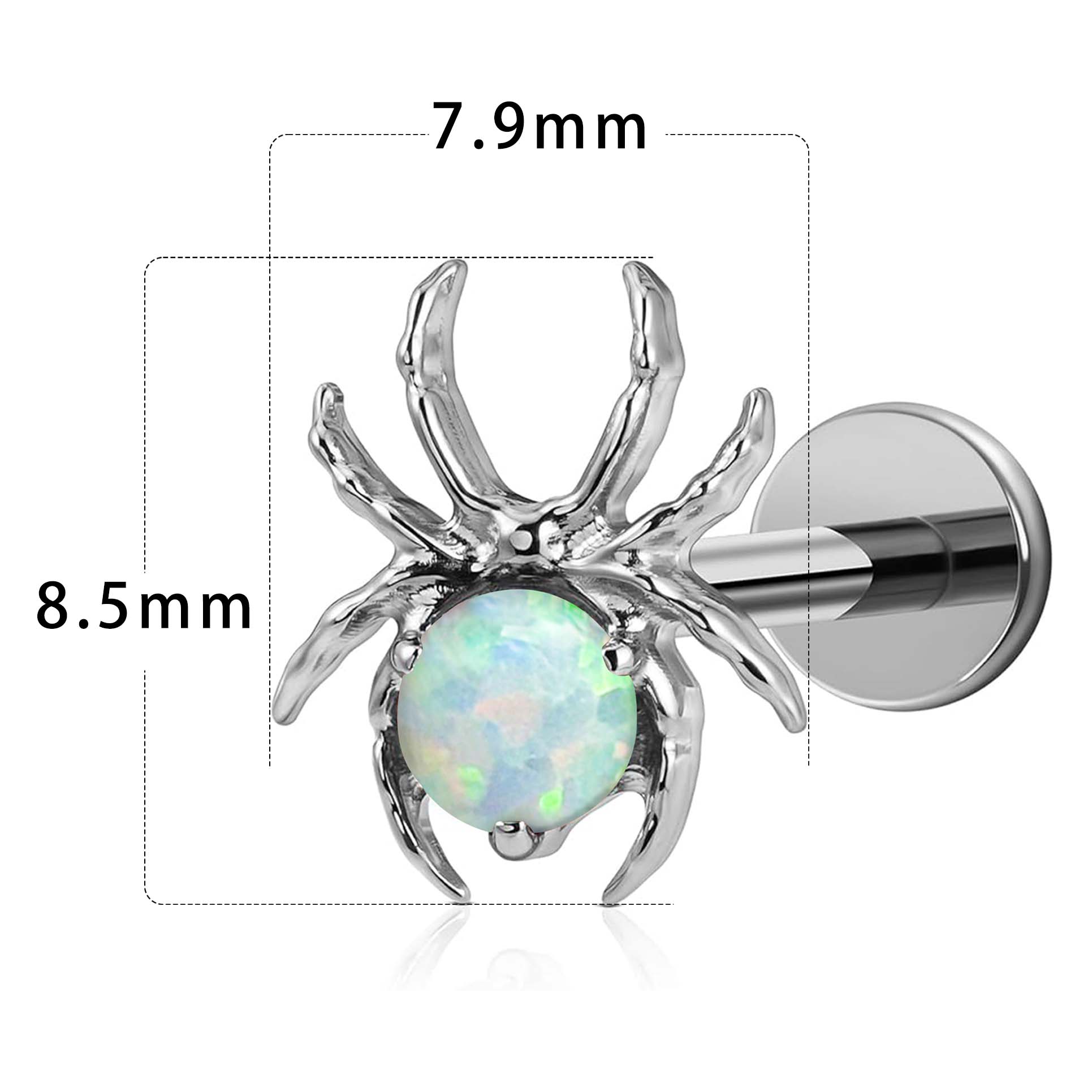 F136 Titanium Opal Spider Ear Stud Helix Cartilage Piercing