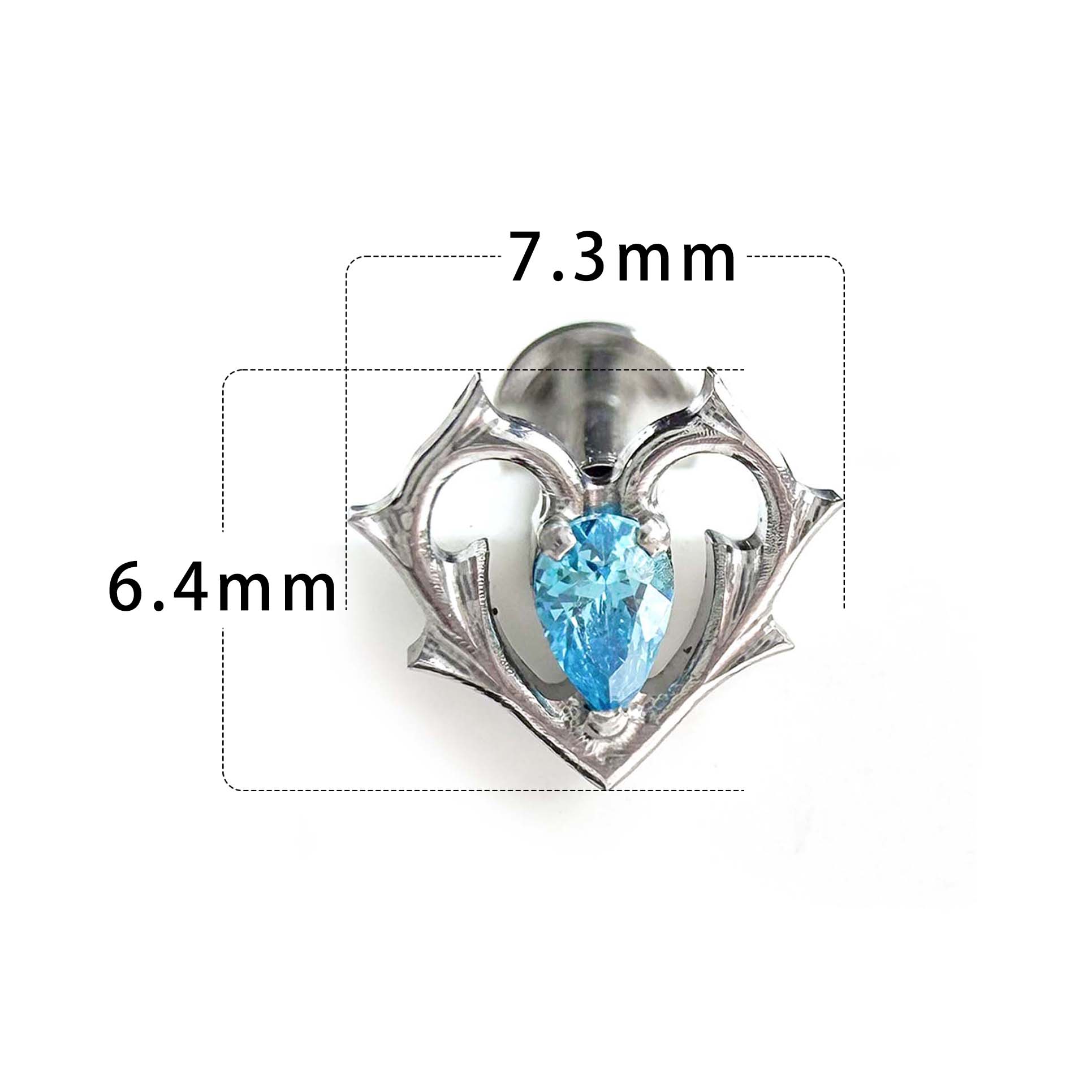 F136 Titanium Thorn Heart Ear Stud Helix Cartilage Piercing