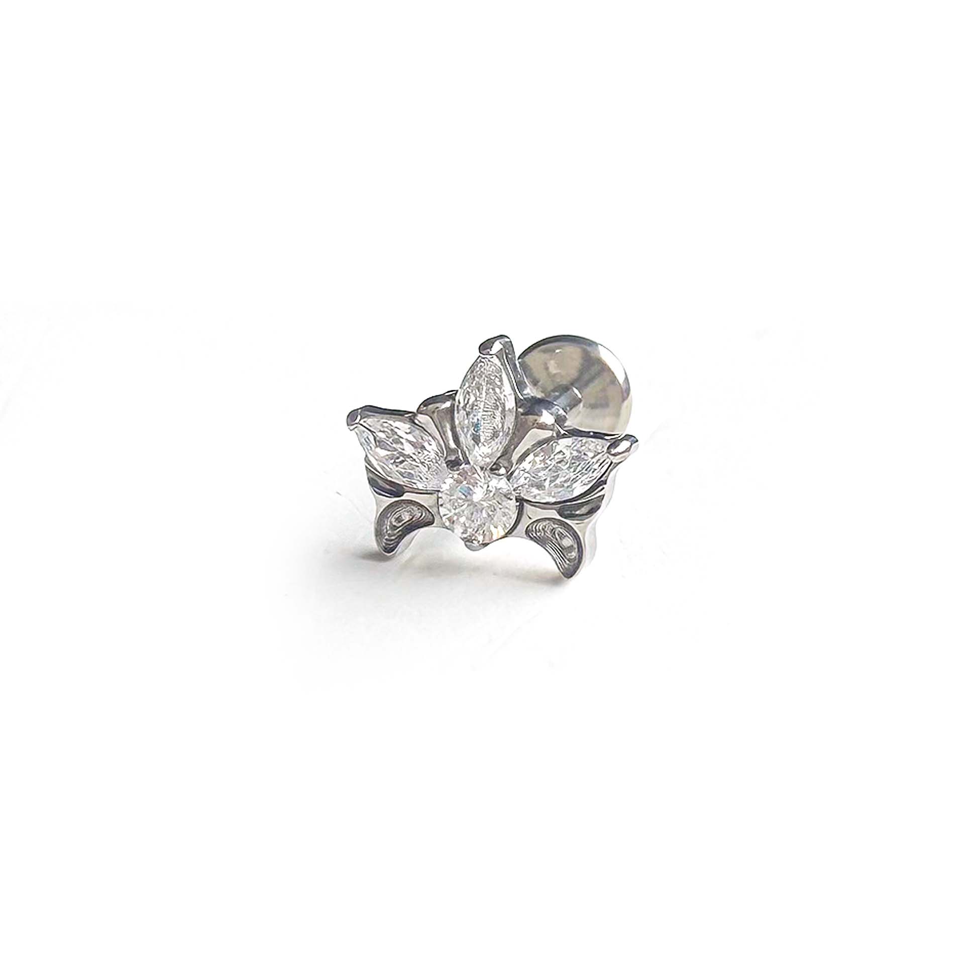 F136 Titanium Floral Ear Stud Helix Cartilage Piercing