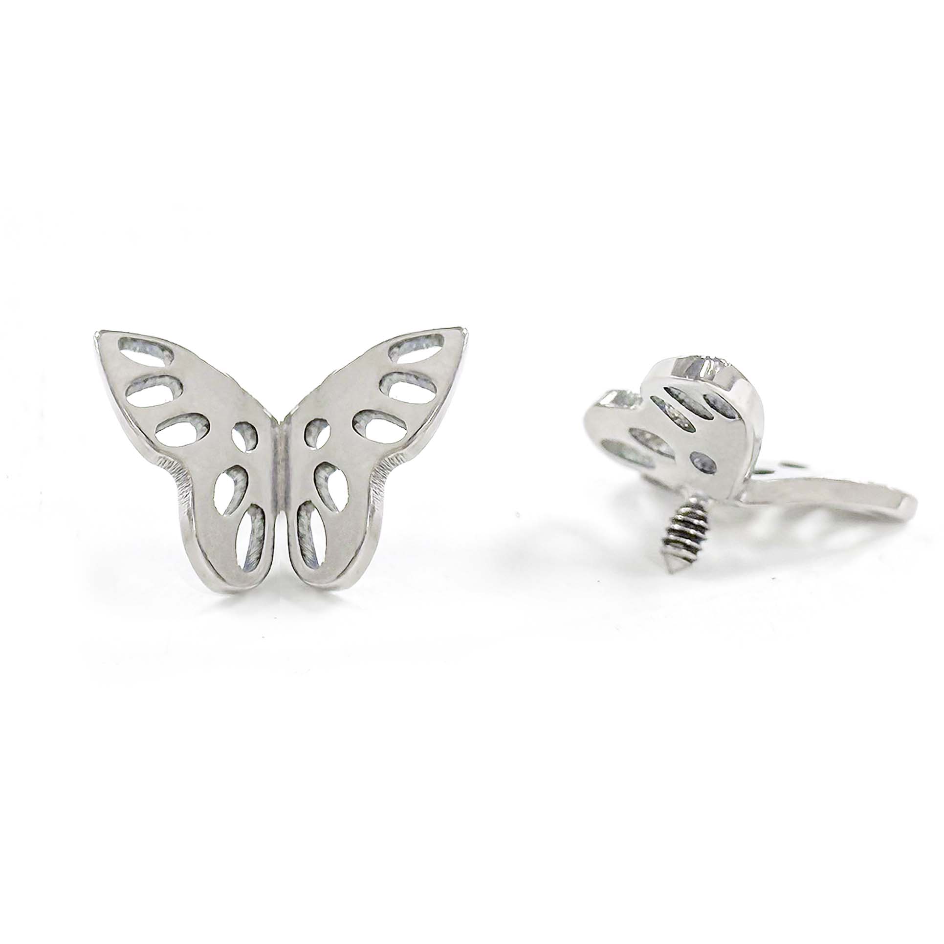 F136 Titanium Openwork Butterfly Ear Stud Helix Cartilage Piercing