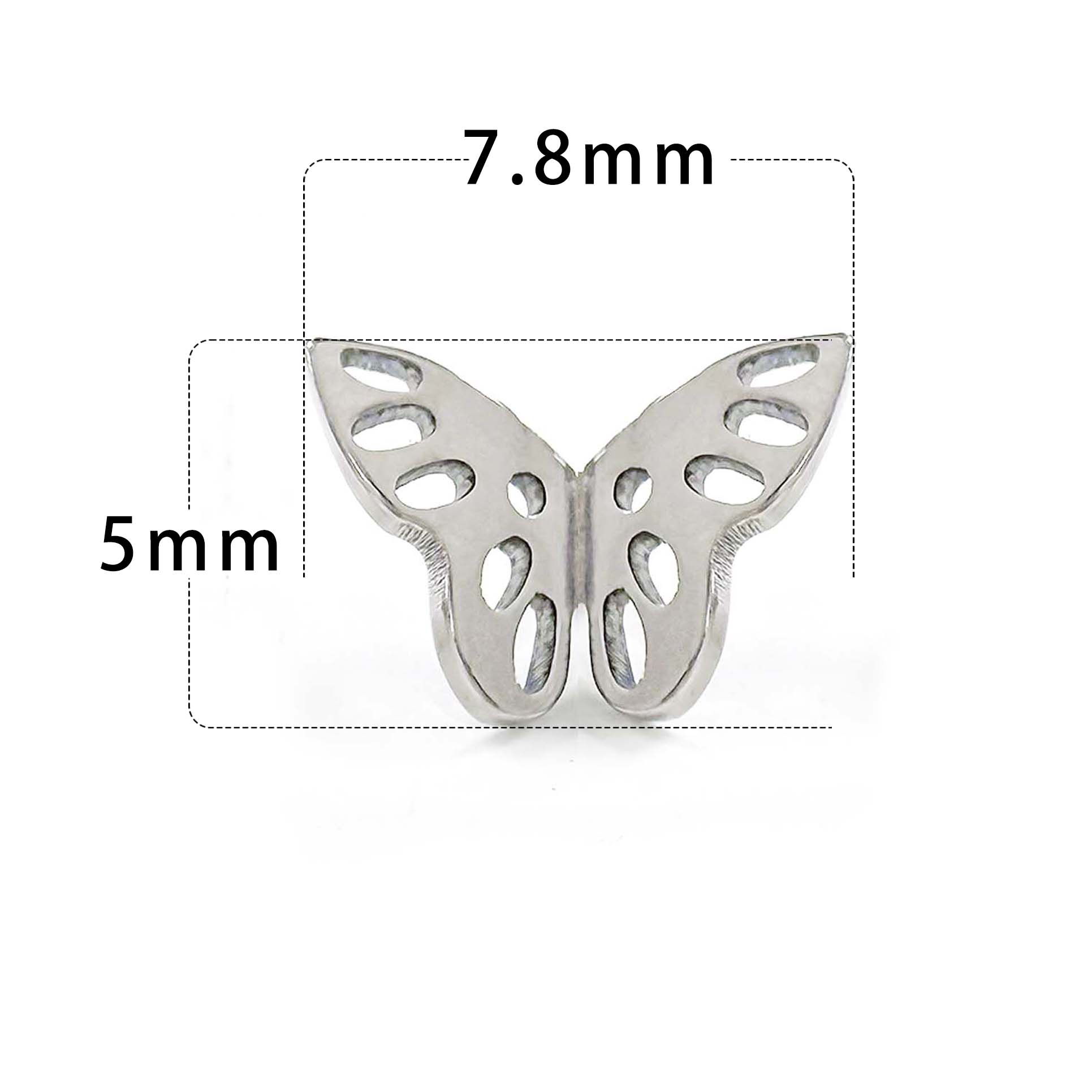 F136 Titanium Openwork Butterfly Ear Stud Helix Cartilage Piercing