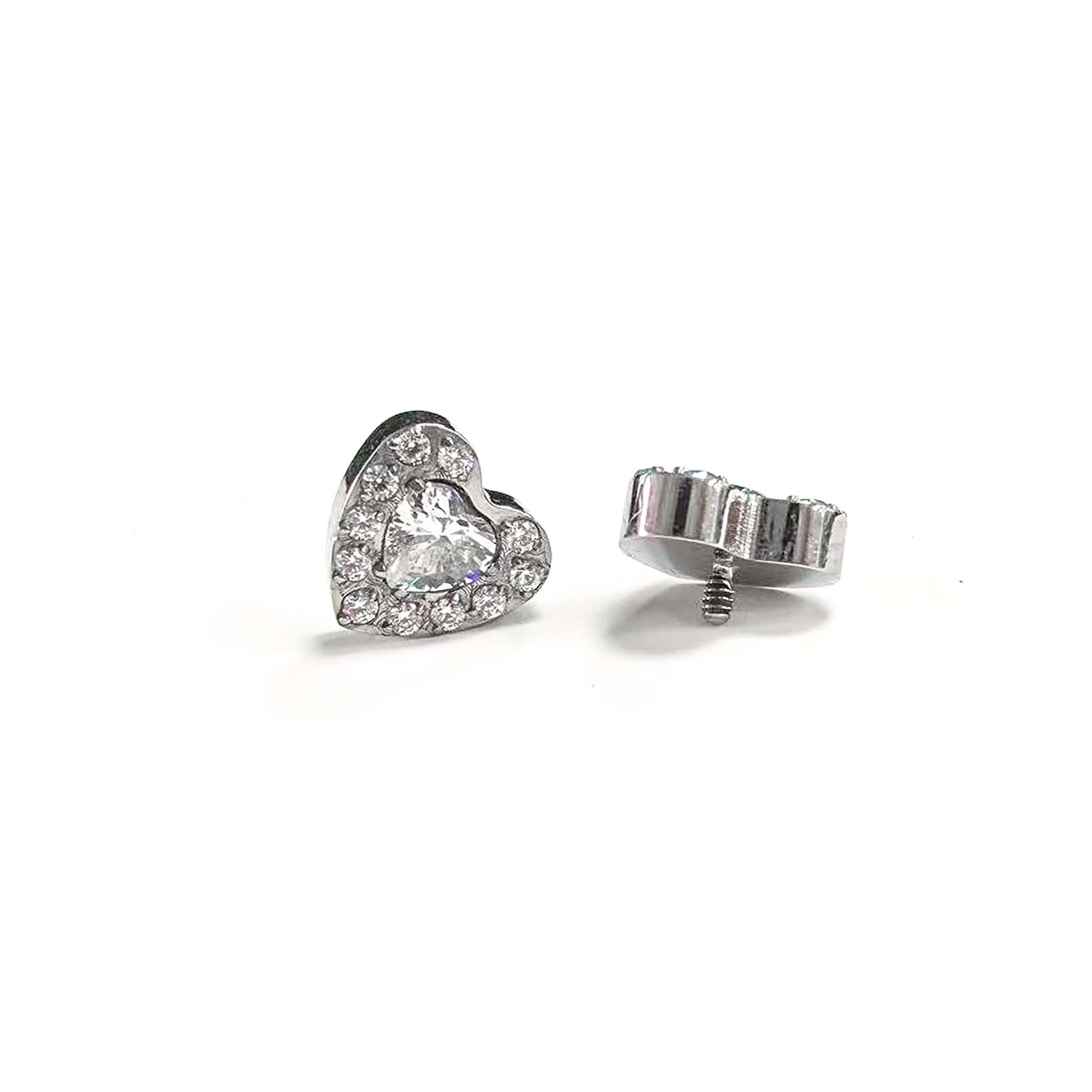 F136 Titanium Multicolor Heart Ear Stud Helix Cartilage Piercing