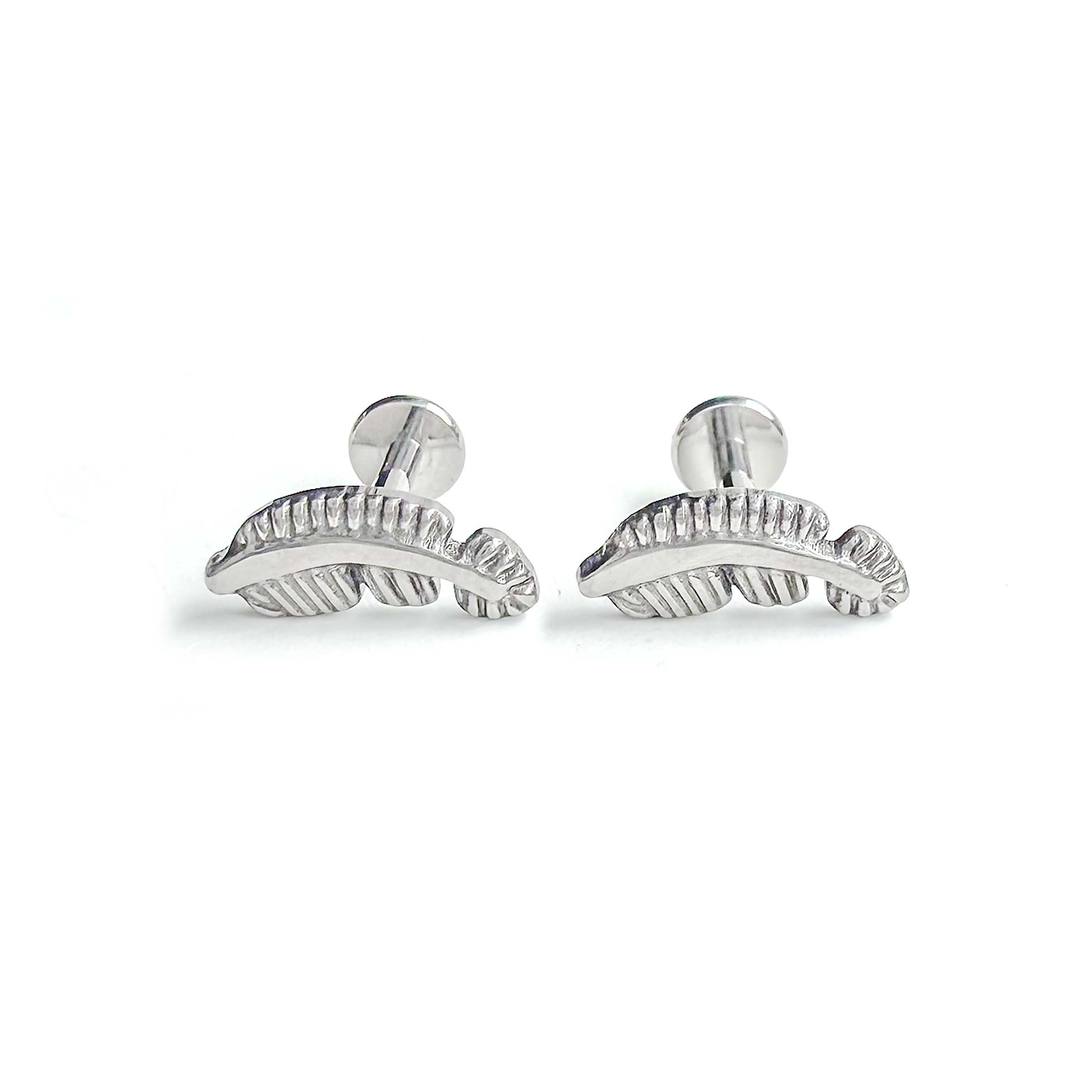 F136 Titanium Feather Ear Stud Helix Cartilage Piercing